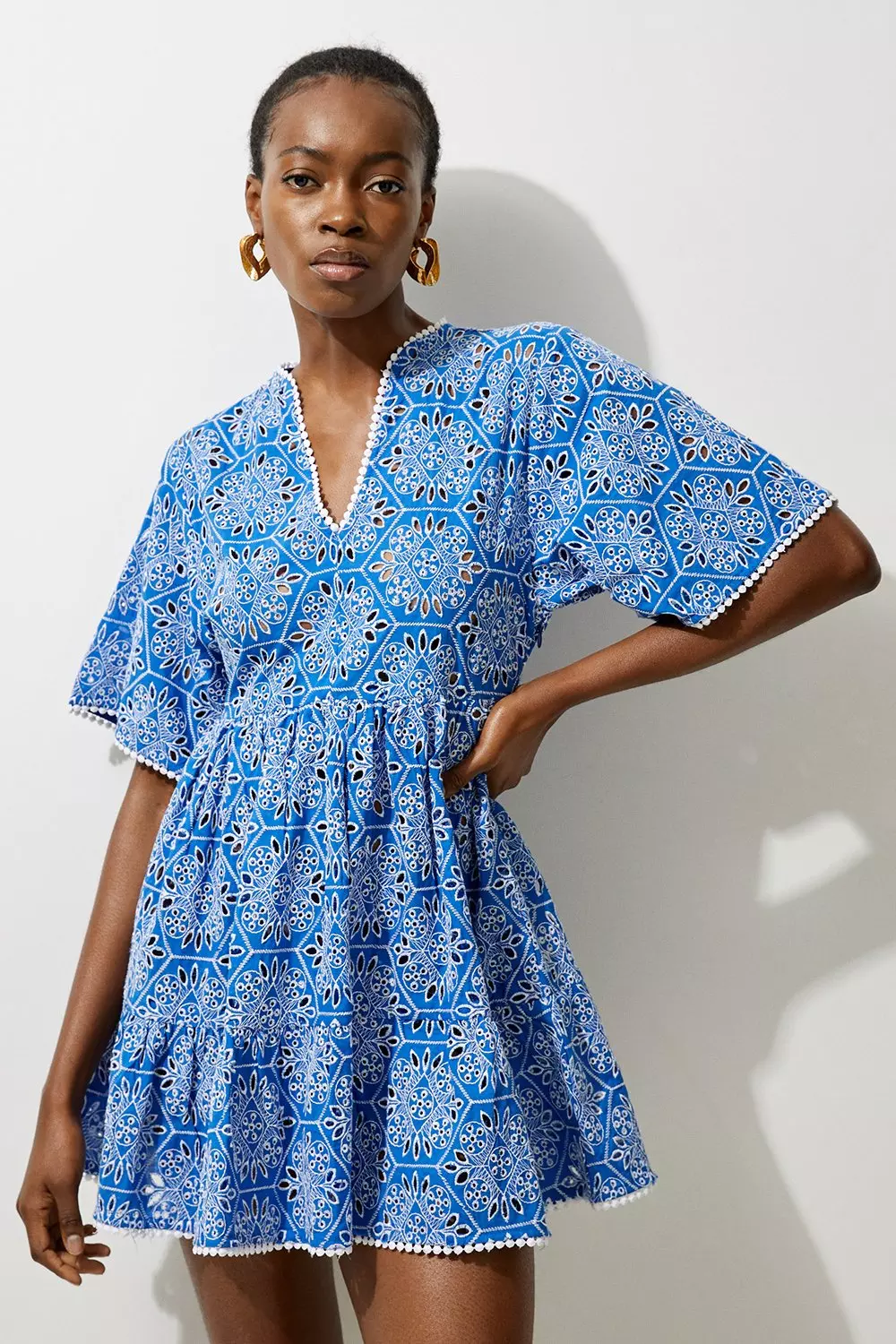 Broderie beach dress clearance