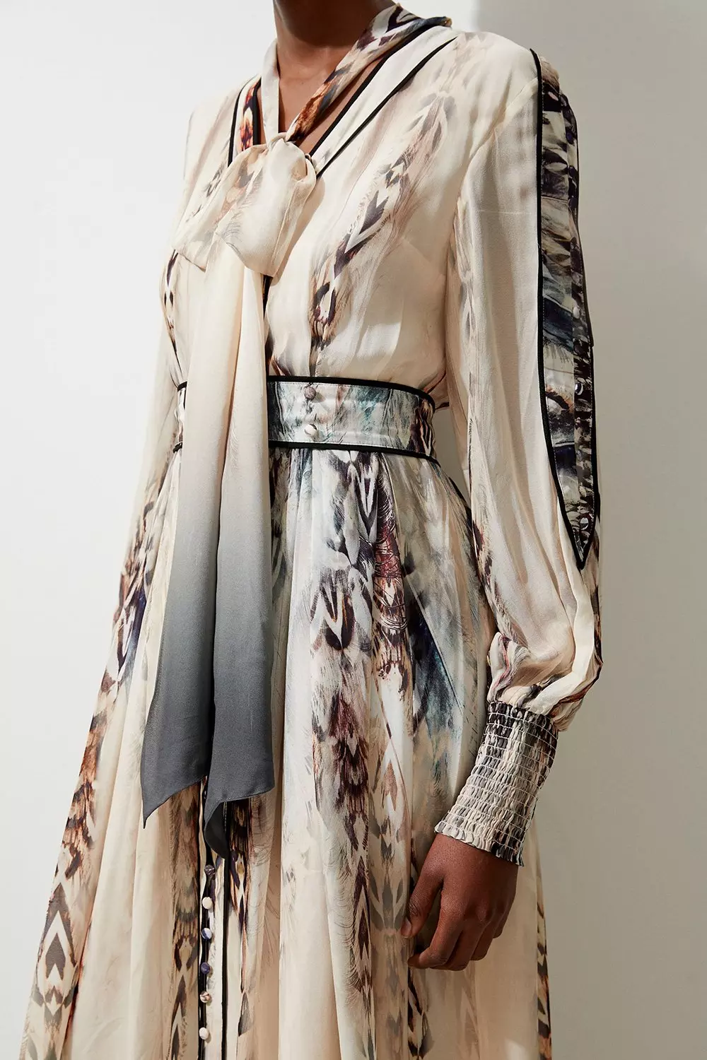 Stone Printed Viscose Floral Border Print Maxi Dress alternative image