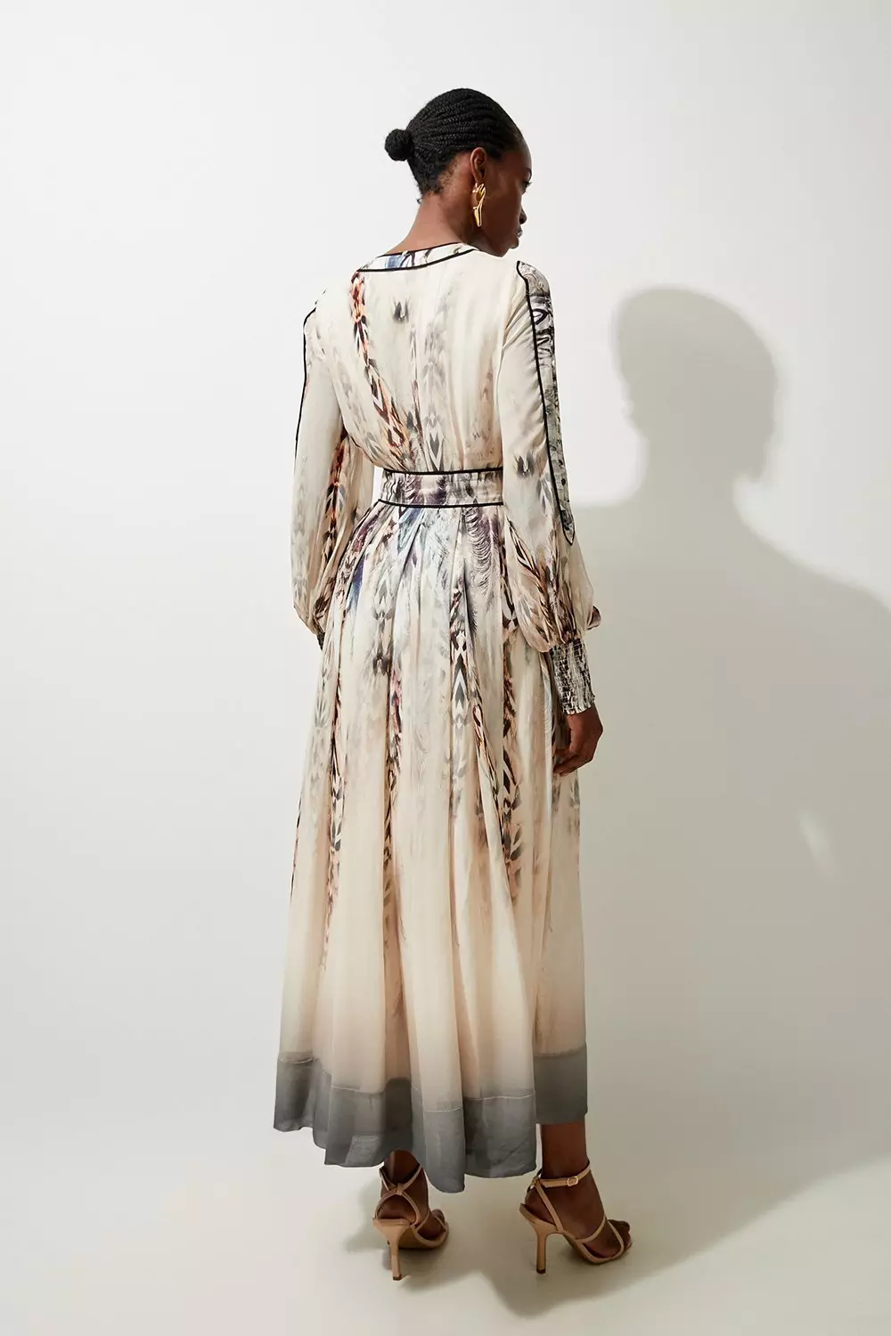 Stone Printed Viscose Floral Border Print Maxi Dress alternative image