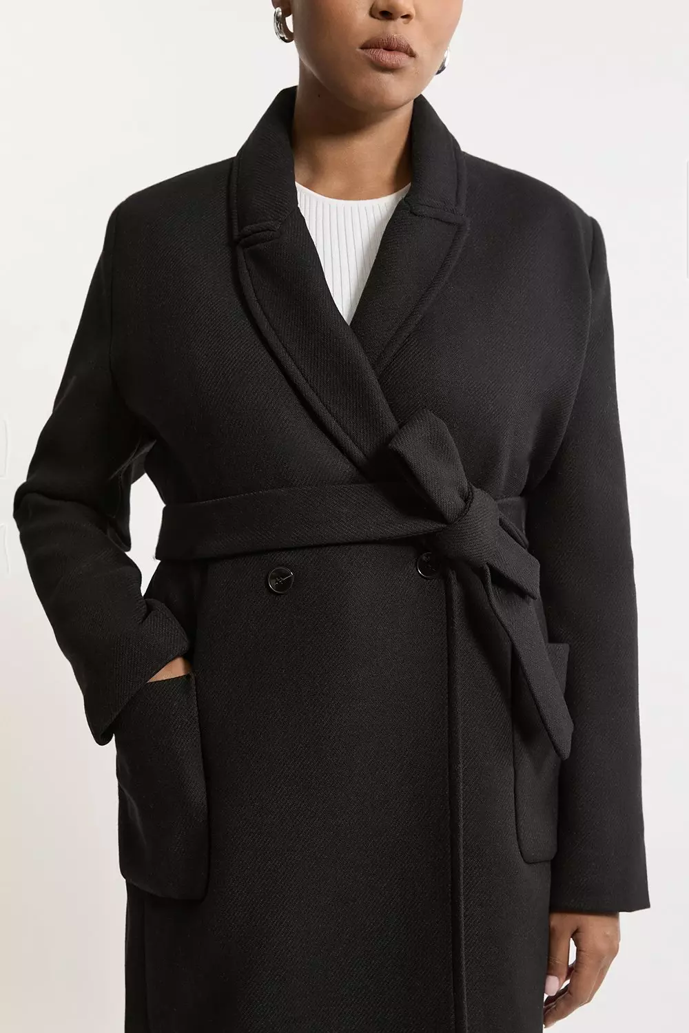 Plus size wool wrap coat best sale