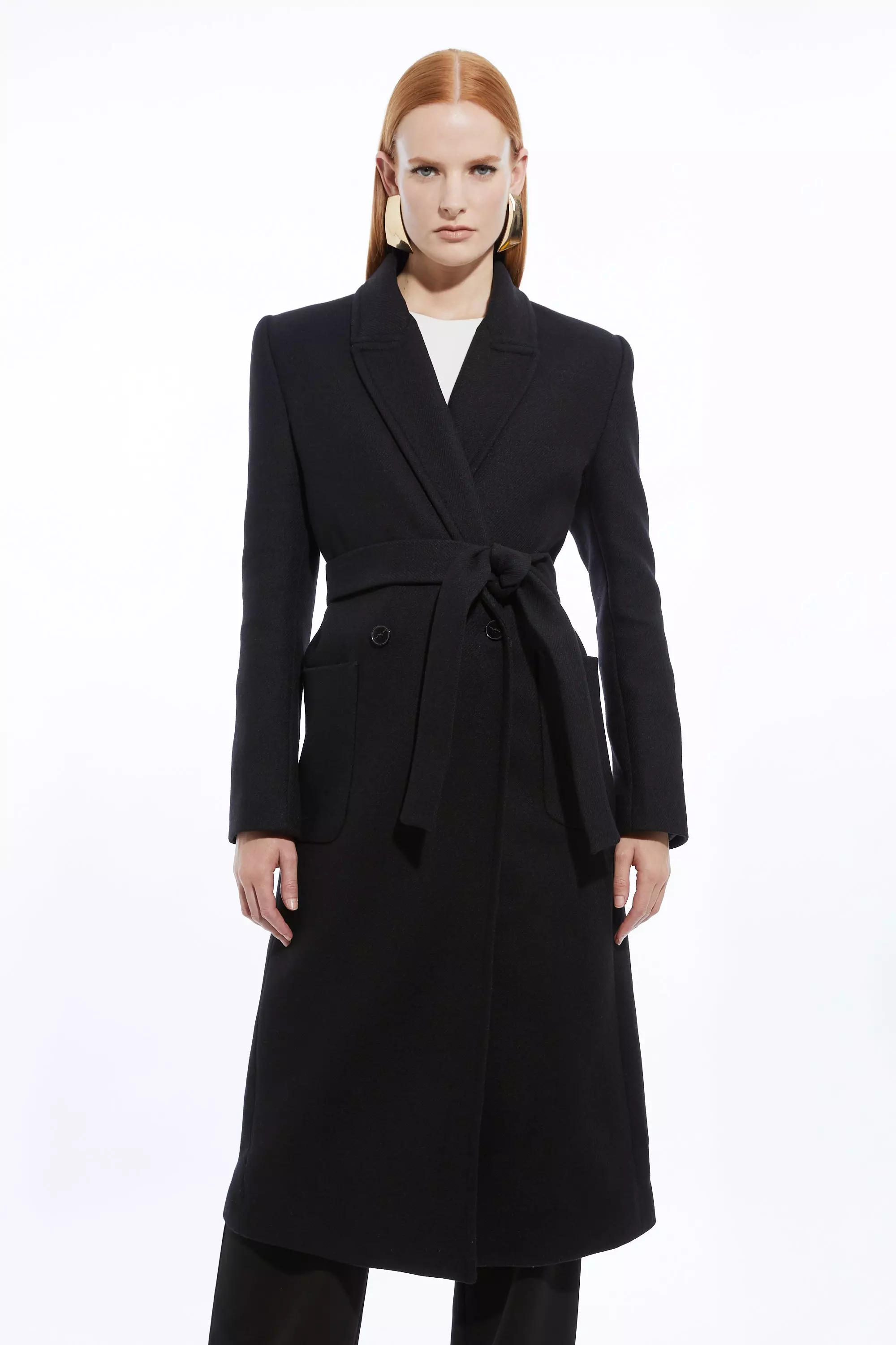 完売品curl double breasted belt point coat Women's Waterproof Double-Breasted Trench Coat with Belt