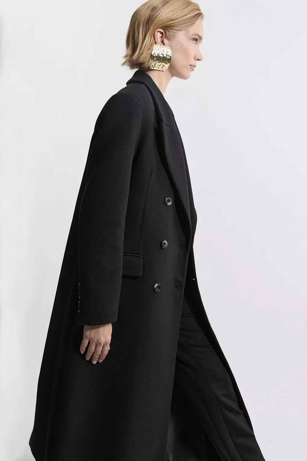 Karen millen black coat on sale