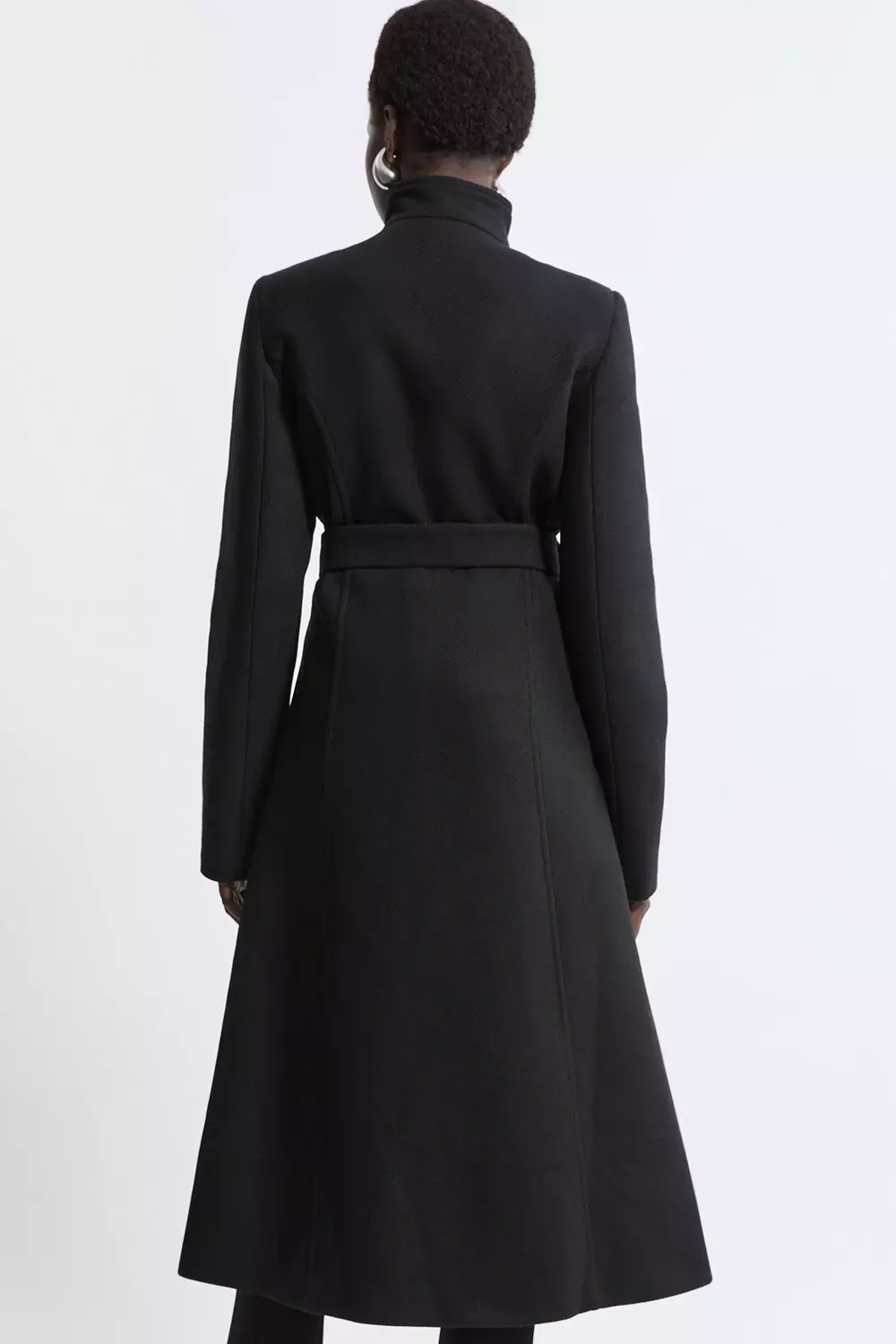 Vintage Inspired Swing Coat, Black Wool Coat, Wool Coat