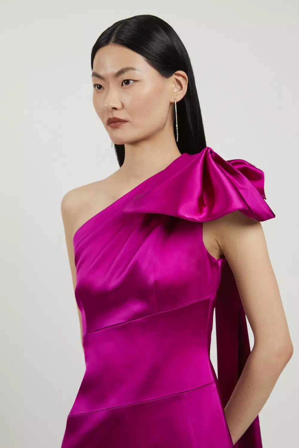 【Karen Millen】サテン ボウ リボン ディテールドレス Karen Millen】サテン ボウ リボン ディテールドレス (Karen