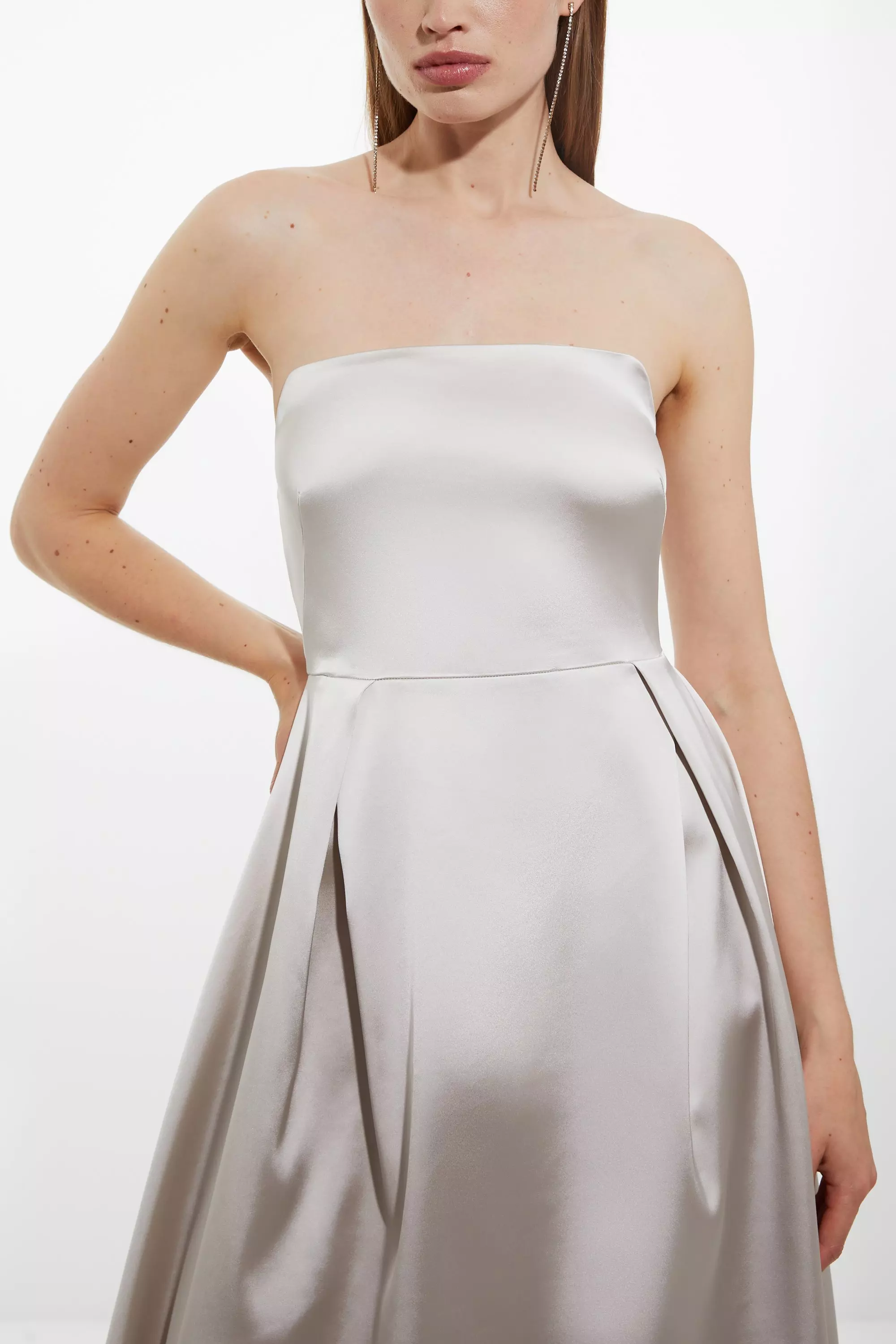 Oyster satin cocktail dress best sale
