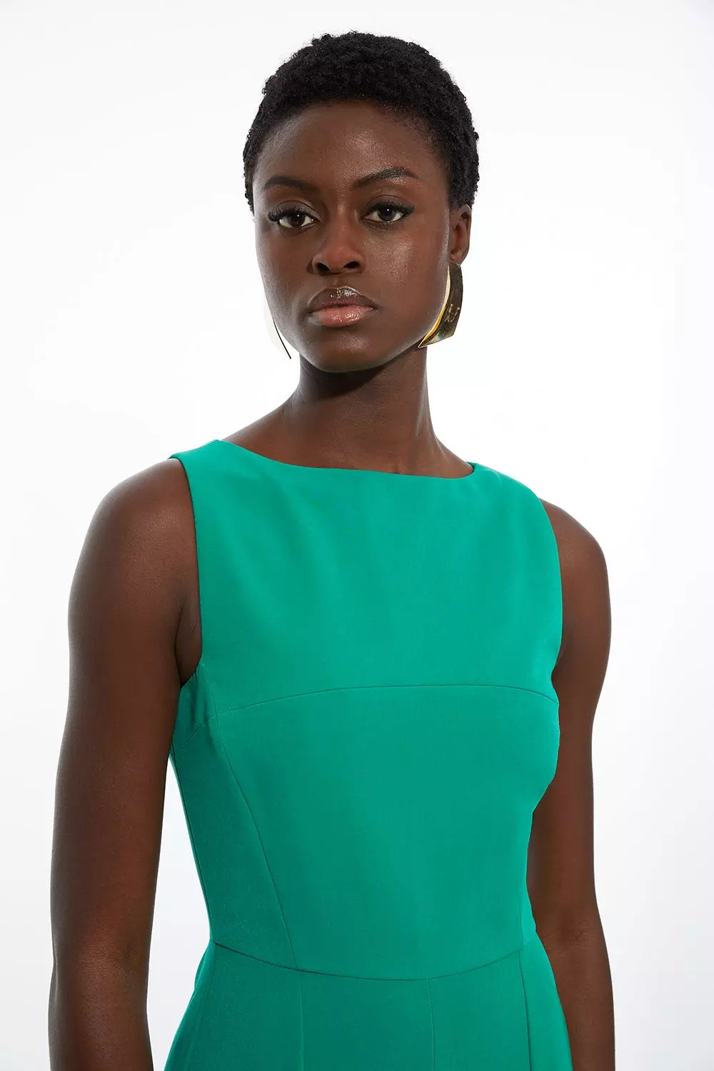 Stretch Crepe Panelled Tailored Wide Leg Jumpsuit Karen Millen