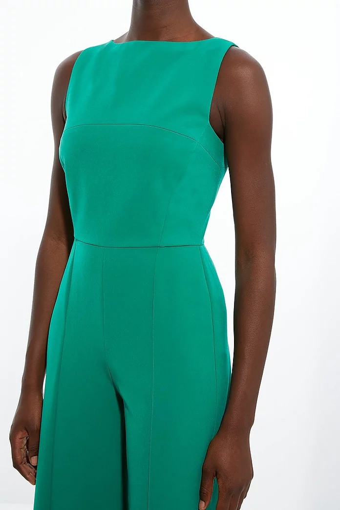 Stretch Crepe Panelled Tailored Wide Leg Jumpsuit | Karen Millen Stretch Crepe Panelled Tailored Wide Leg Jumpsuit | Karen Millen