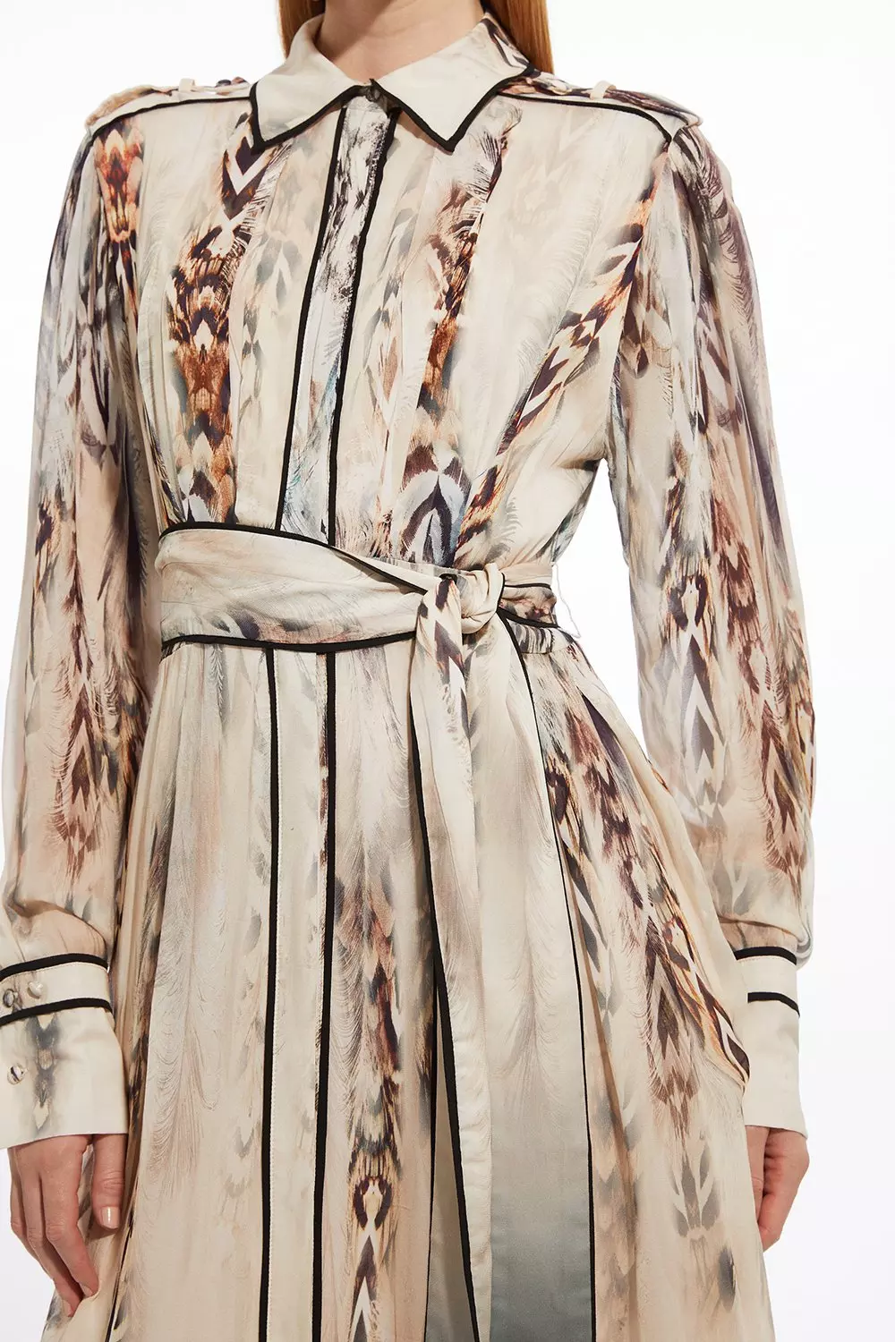 Viscose Floral Border Shirt Maxi Dress | Karen Millen