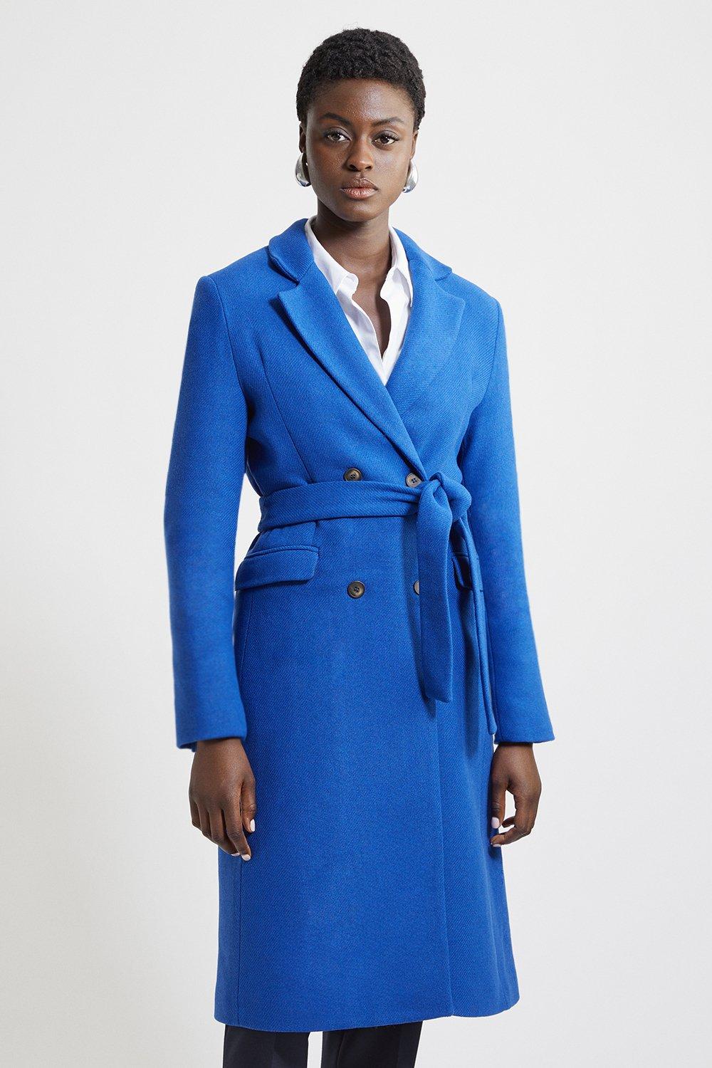 Navy blue long coat womens online