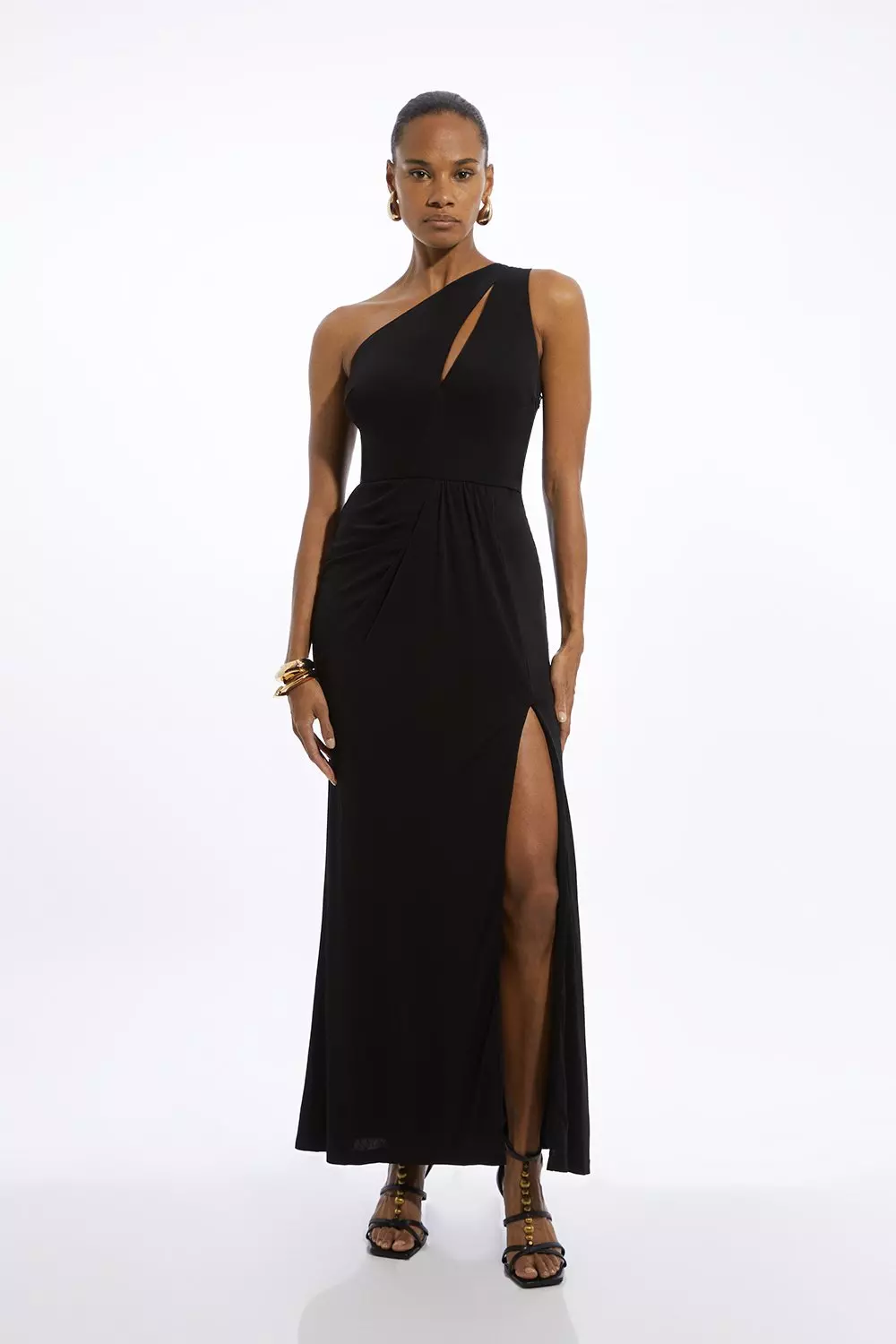 Black bandeau dress maxi hotsell