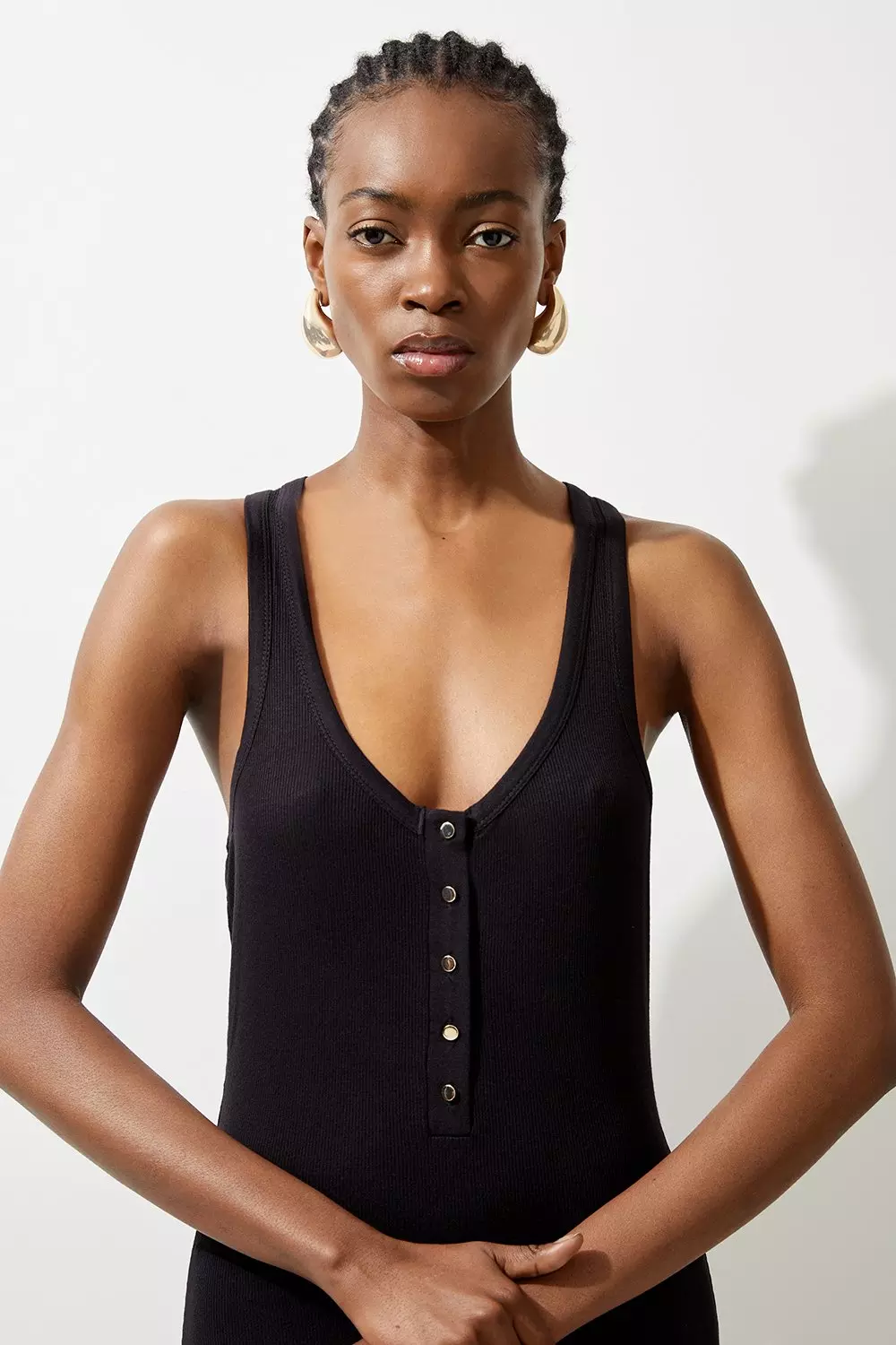 Black jersey vest dress best sale