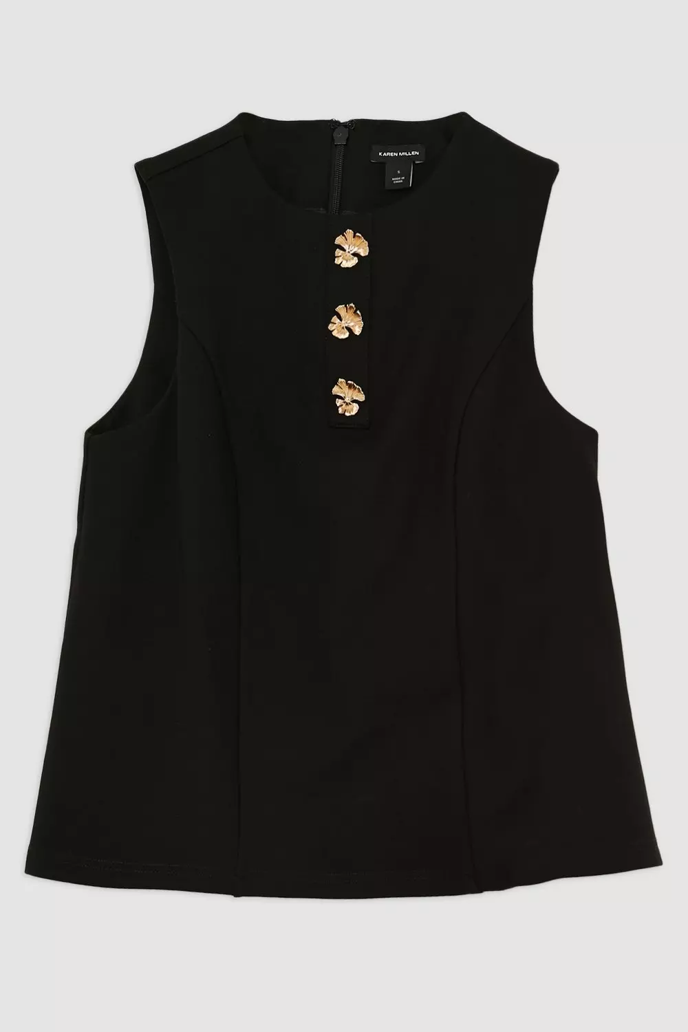 Black Ponte Jersey Hardwear Detail Top alternative image