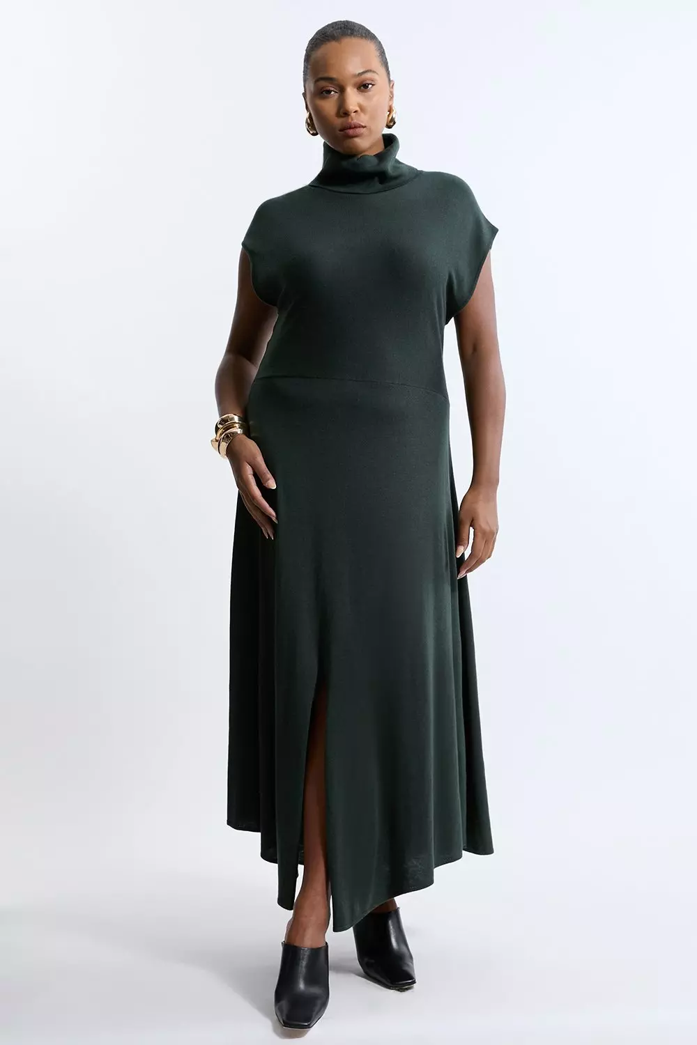 関税送料込★SALE★完売間近★KarenMillen★Roll Neckドレス Cashmere Blend Sleeveless Roll Neck Maxi Knit Dress | Karen