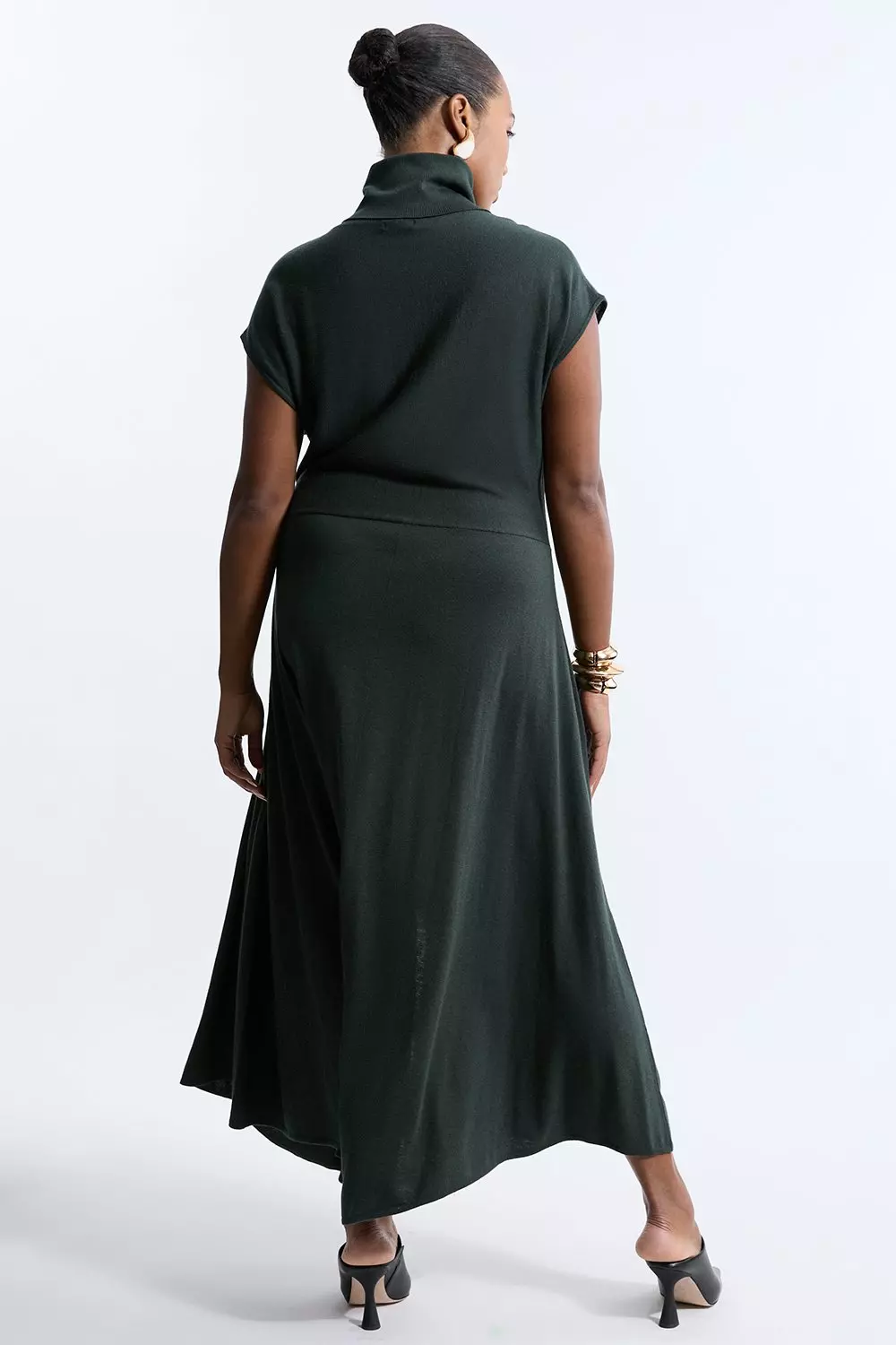 Plus Size Cashmere Blend Sleeveless Turtleneck Midaxi Knit