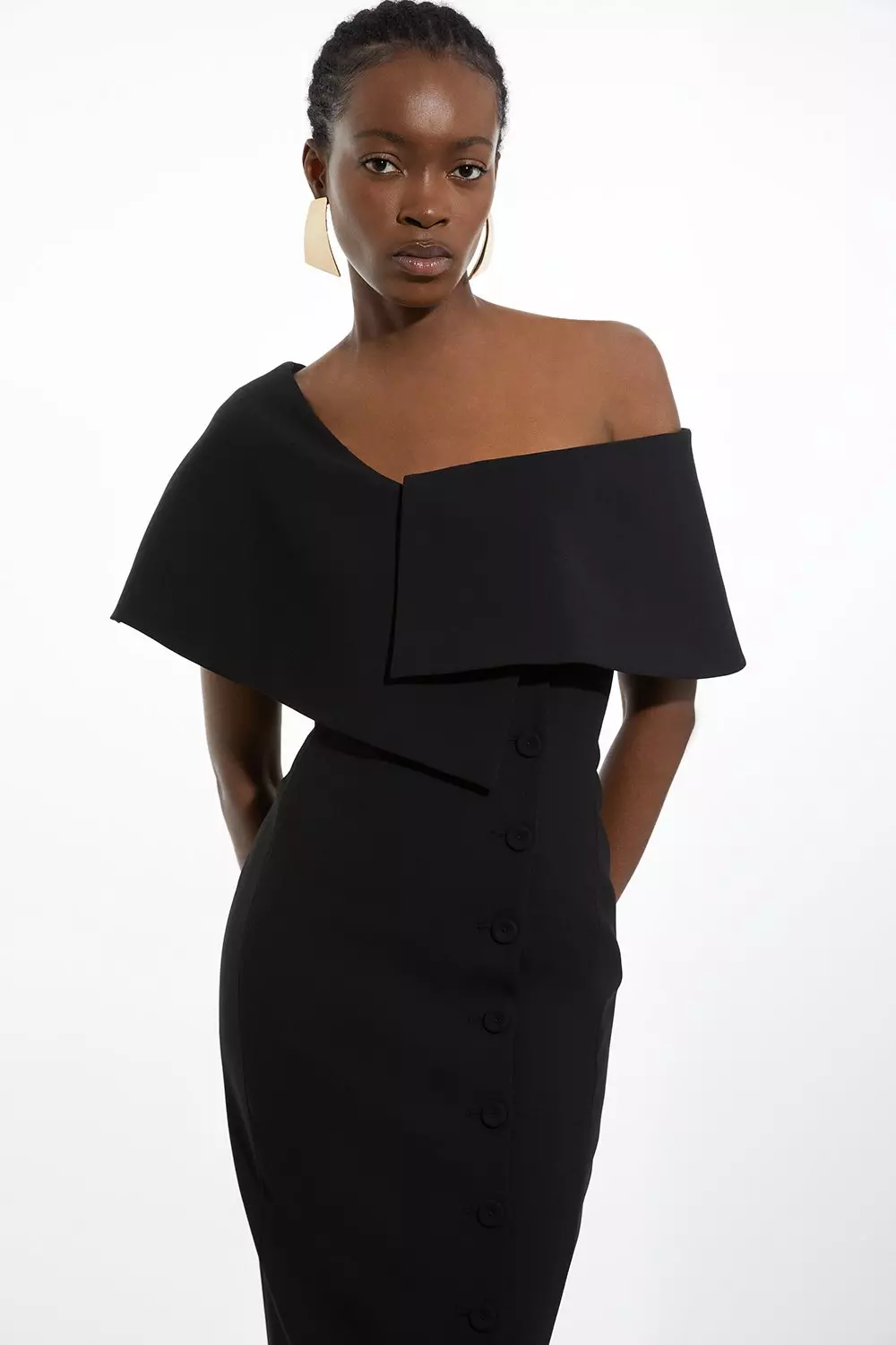 Off shoulder pencil cut dress hotsell