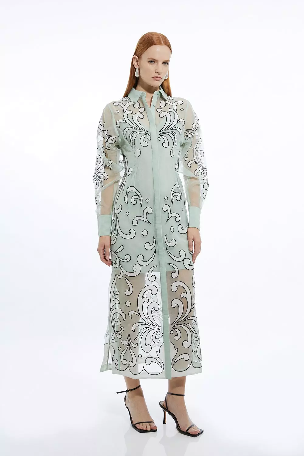Organdie Slub Utility Pocket Detail Woven Shirt Dress