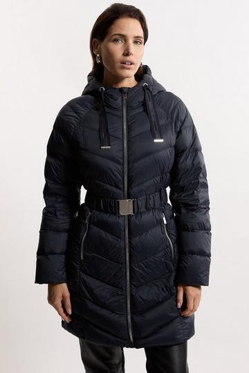 Navy Real Down Packable Coat