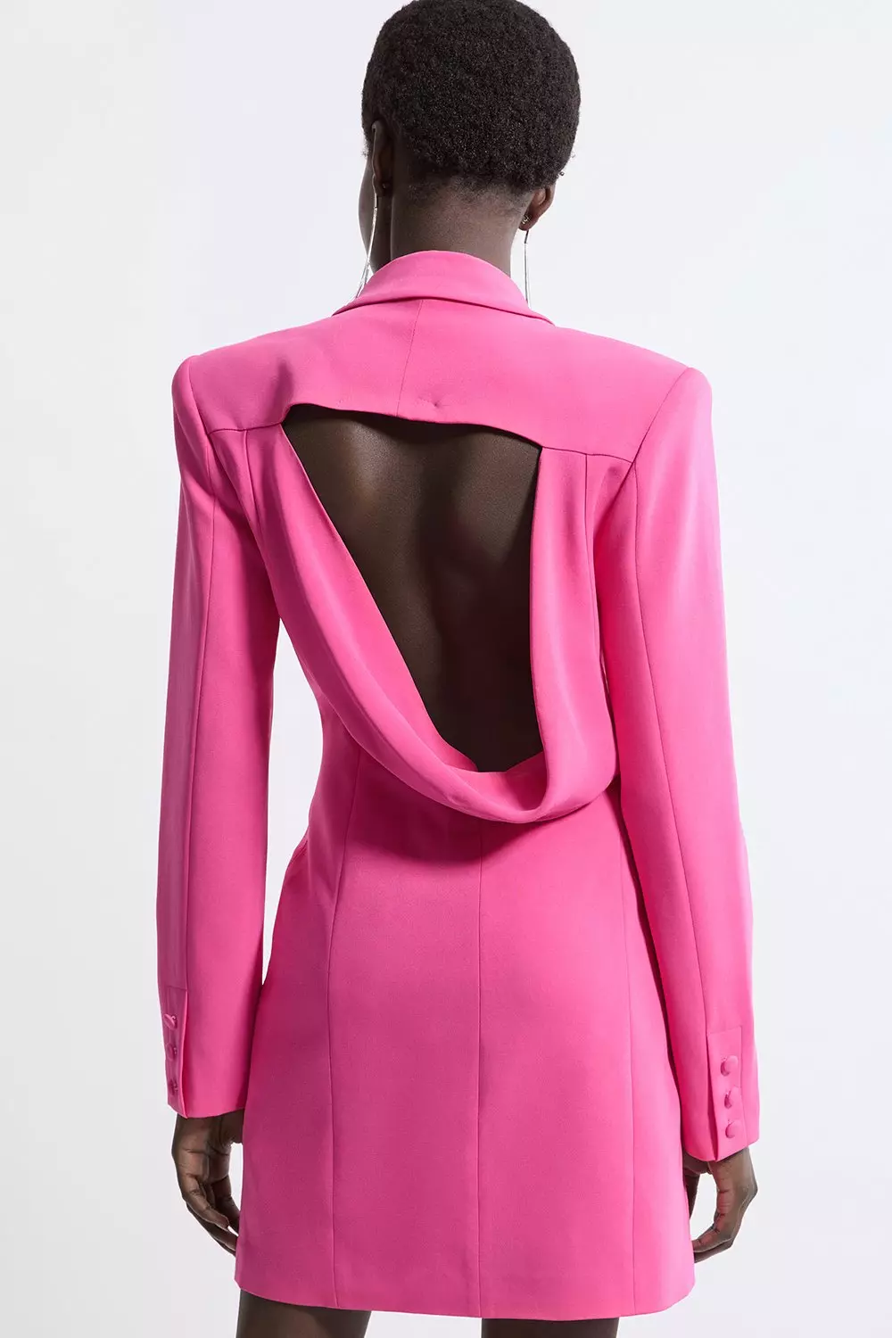 Tailored Viscose Crystal Embellished Blazer Mini Dress