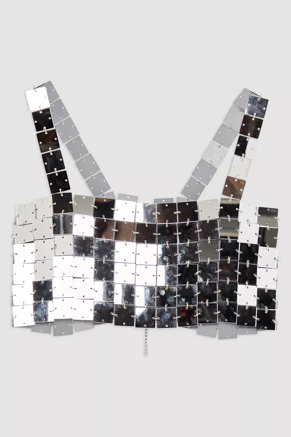 Mirrored Square Disc Crop Top | Karen Millen