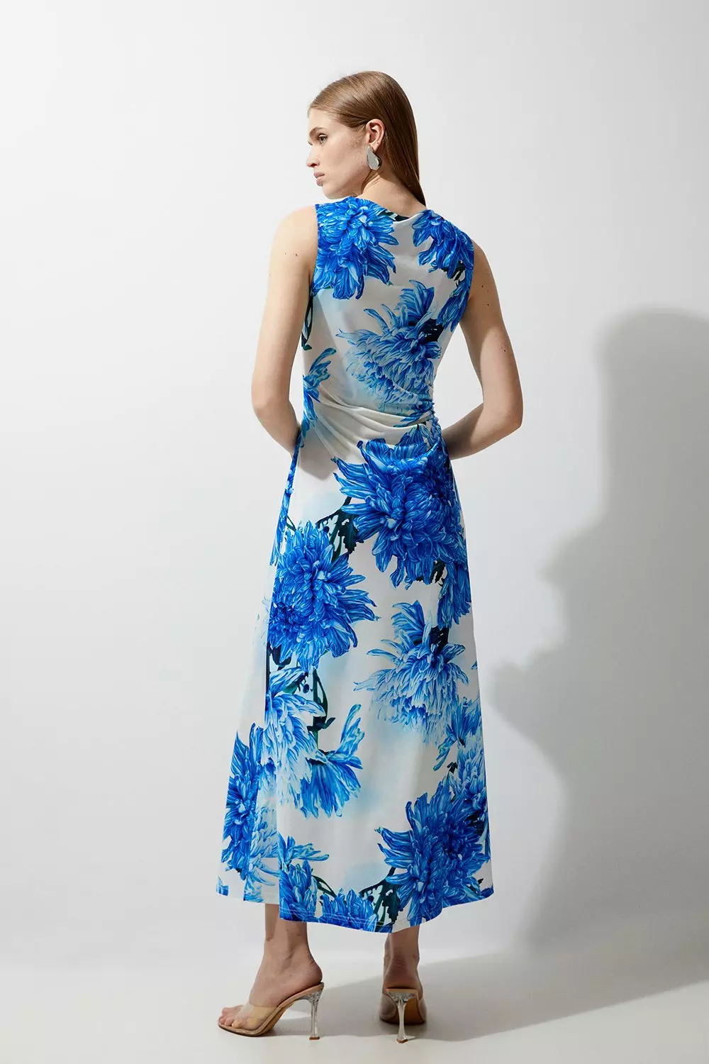Petite Floral Printed Drapey Jersey Maxi Dress Karen Millen