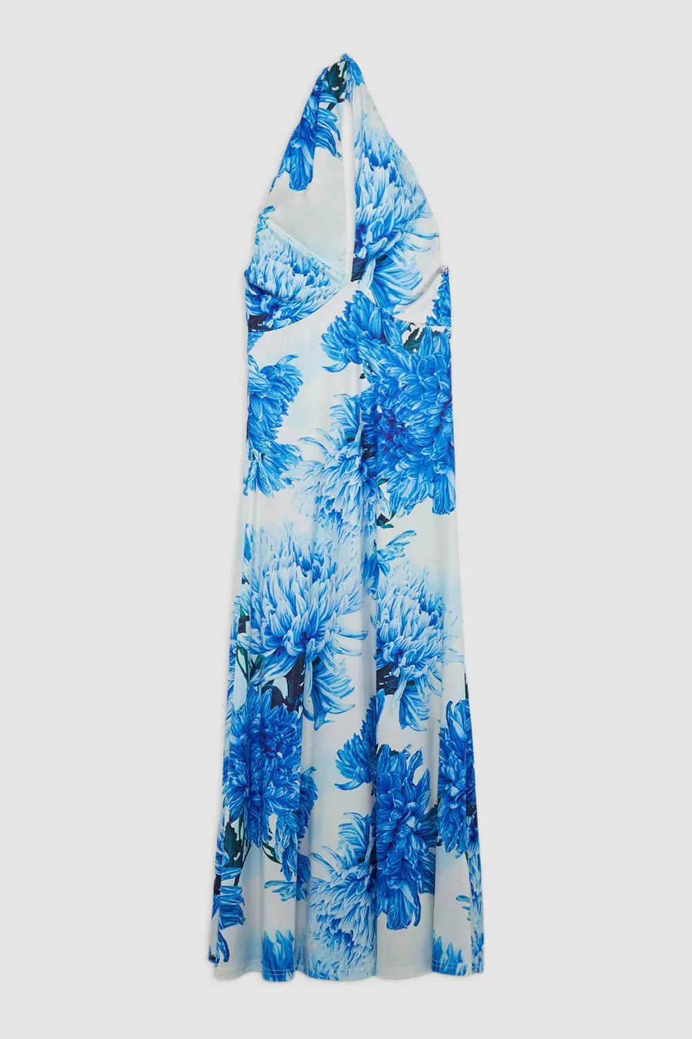 Floral Printed Drapey Jersey Twist Neck Maxi Dress | Karen