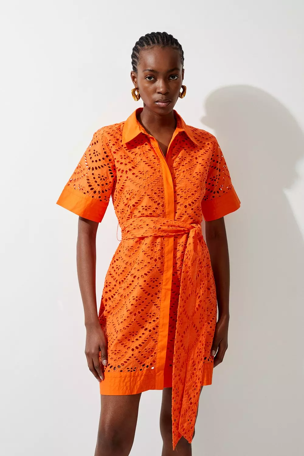 Orange eyelet dress shop