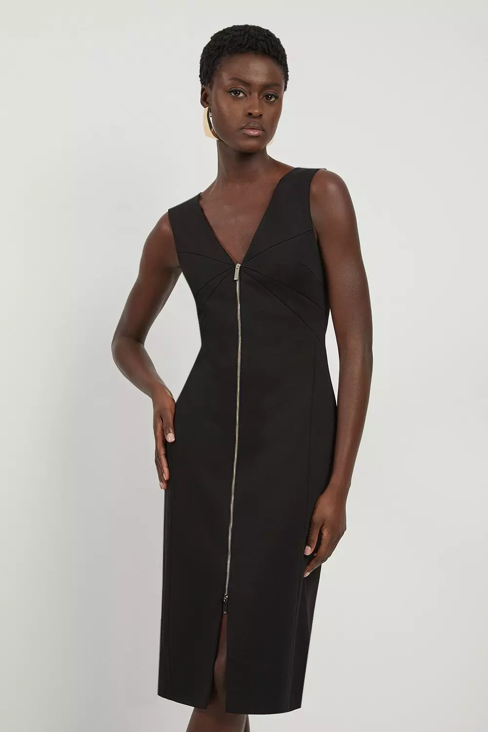 Karen millen black zip dress hotsell