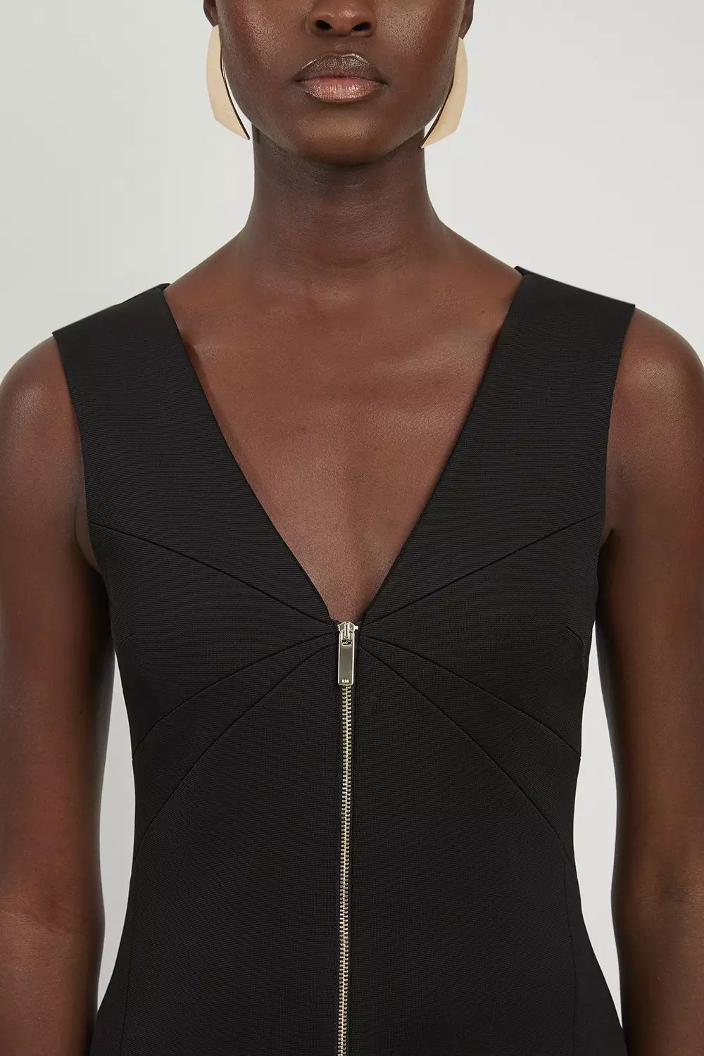 Italian Structured Stretch Zip Through Pencil Tailored