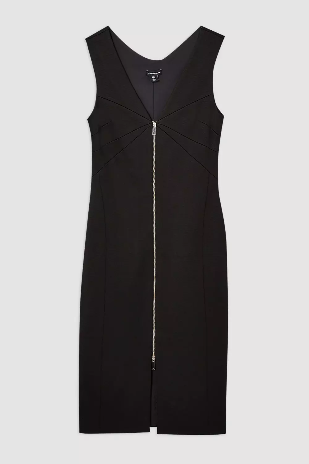 【KAREN MILLEN】ストレッチ ジップ ペンシル ミディドレス Italian Structured Stretch Zip Through Pencil Tailored