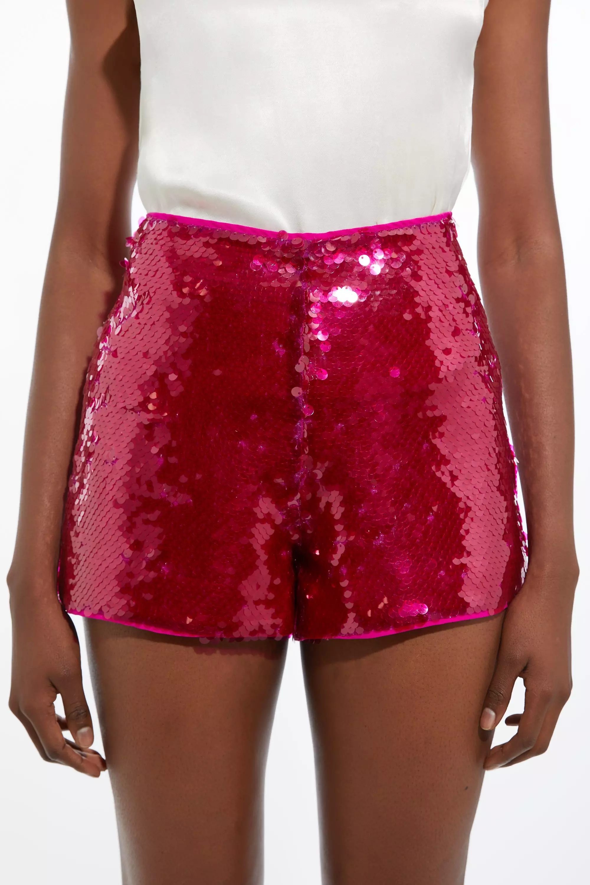 Layered Sequin Woven Short | Karen Millen