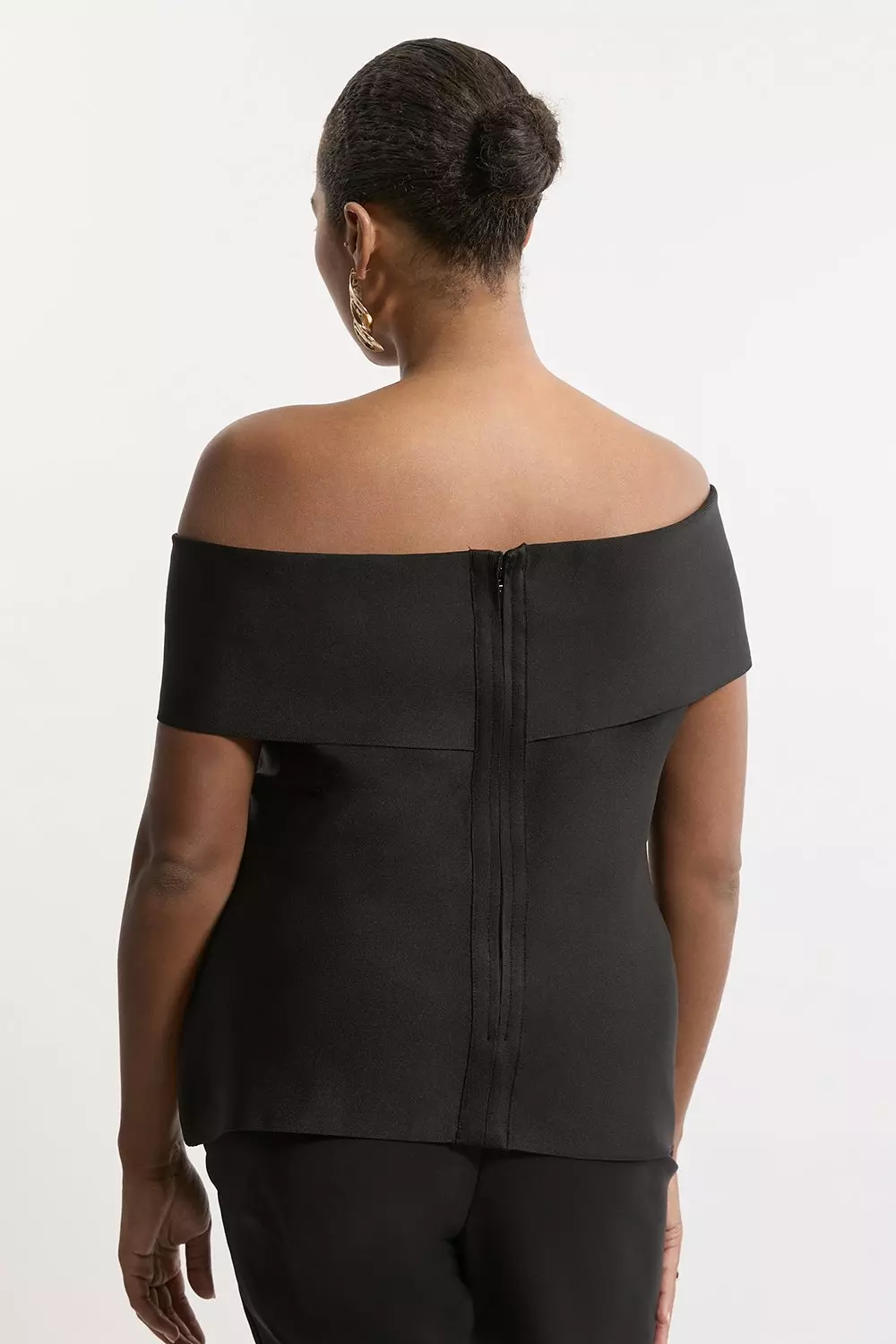 Plus Size Figure Form Bandage Bardot Knit Top Karen Millen