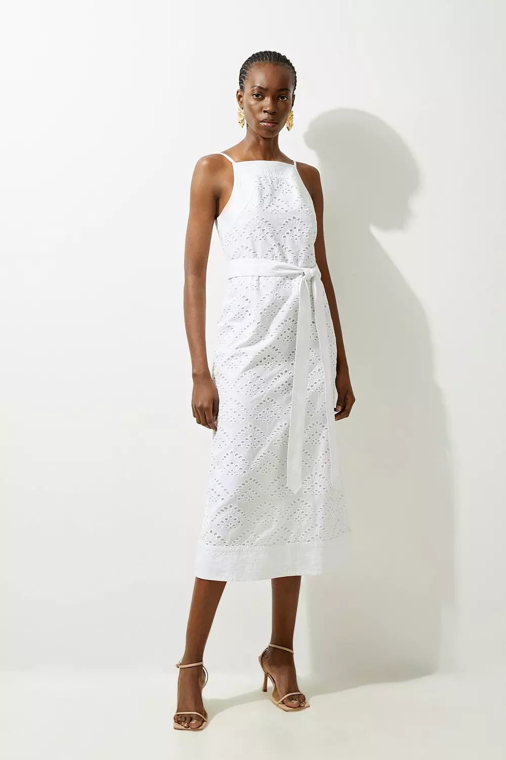 Karen millen white fashion broderie dress