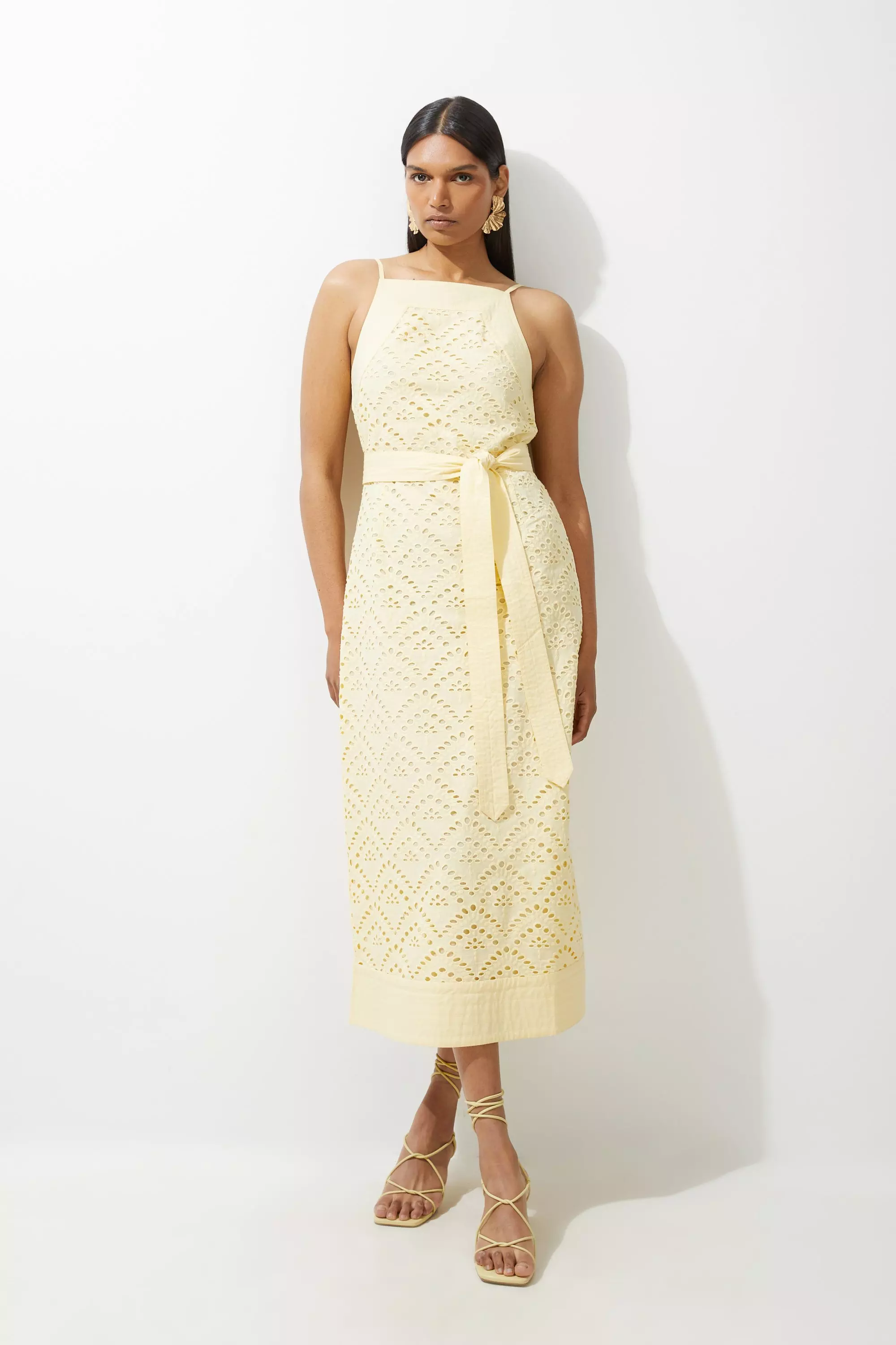 ★Karen Millen コットンストライプｘベルト 魅惑的マキシ★ bkk14671_black_xl?$