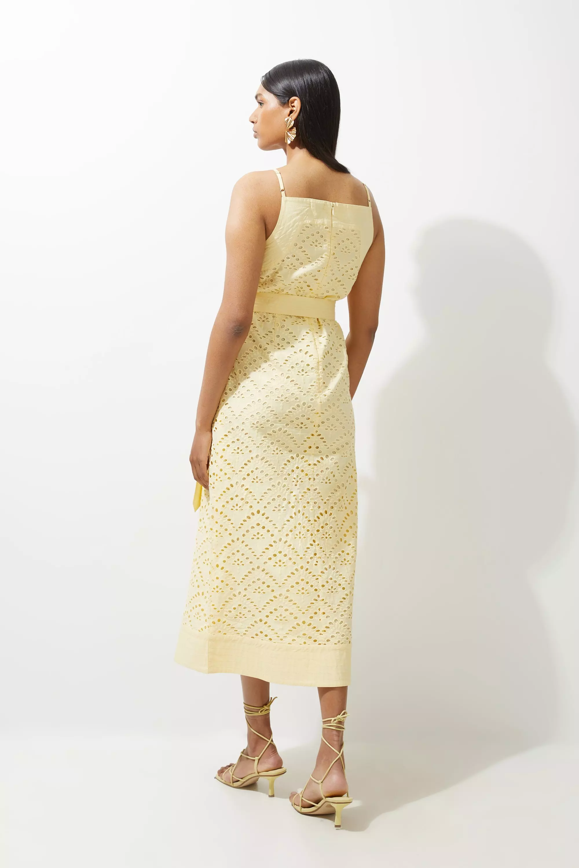 KAREN MILLEN コットン コート ミディ丈 キャメル 日本未入荷 KAREN MILLEN トレンチ コート ベルトボタン ミディアム