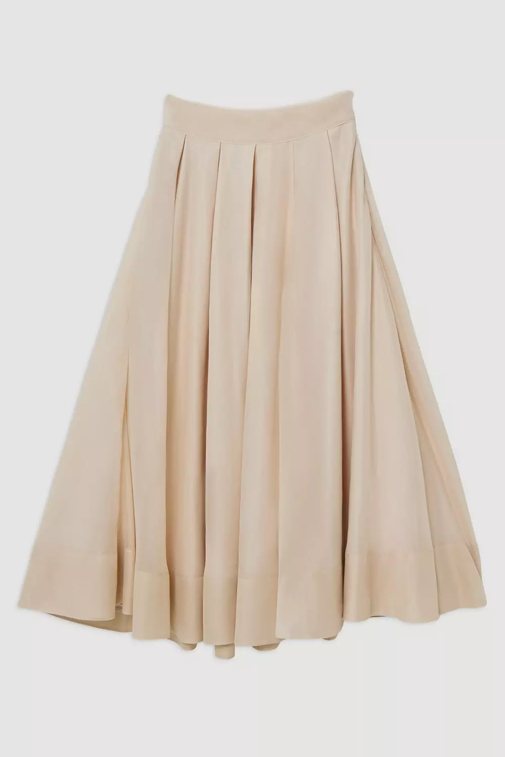 Nude Organdie Split Woven Prom Midi Skirt alternative image