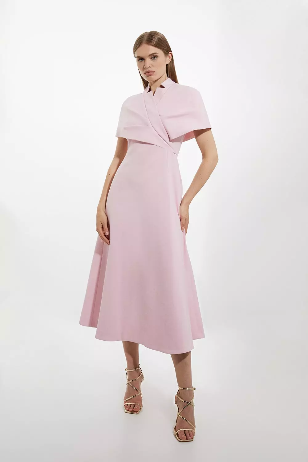 Kennedi Modest A-Line Scoop Cape Sleeves Long Chiffon Mother
