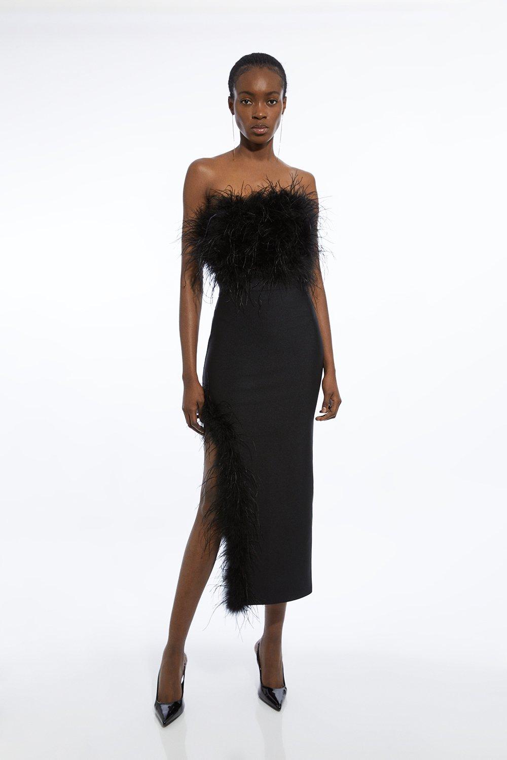 Black Feather Dresses Black Dresses with Feathers Karen Millen