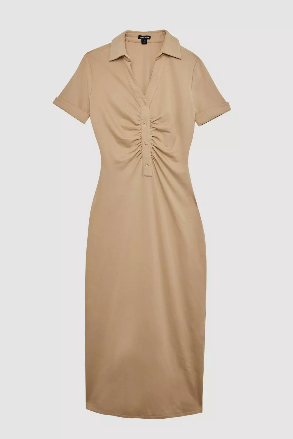 The Founder Soft Touch Jersey Ruched Detail Midi Dress