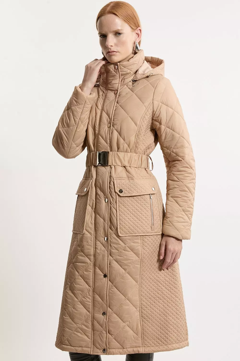 Karen millen textured longline coat best sale