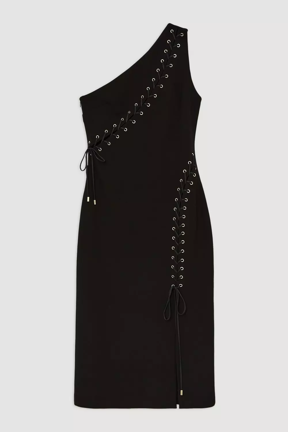Figure Form Laced Detail Woven One Shoulder Midi Dress