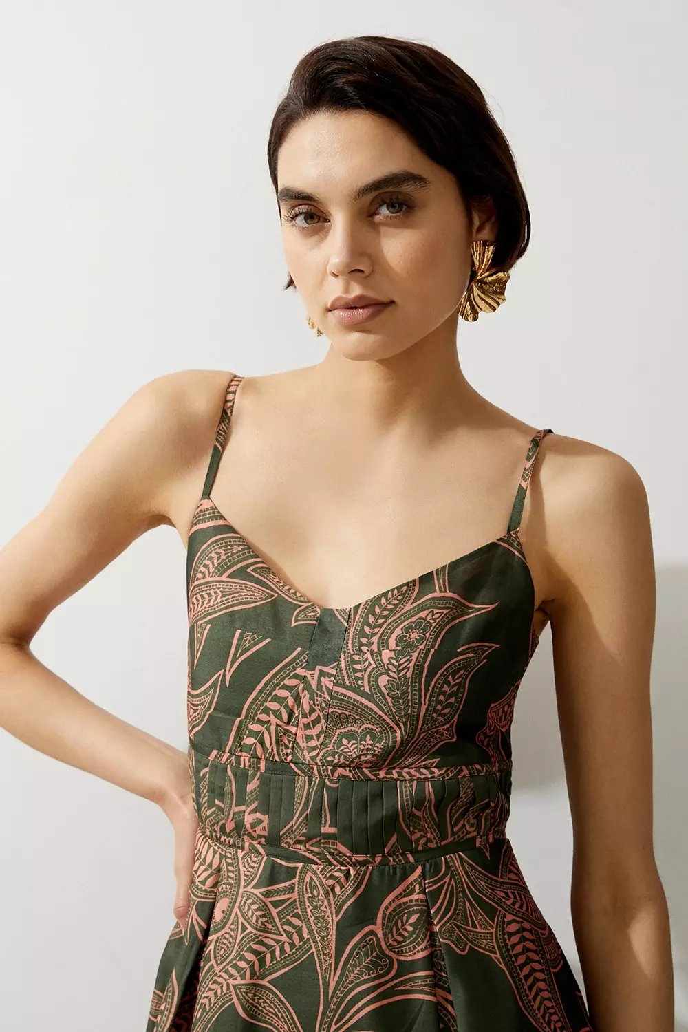 Batik Print Cotton Voile Strappy Woven Maxi Dress | Karen Millen