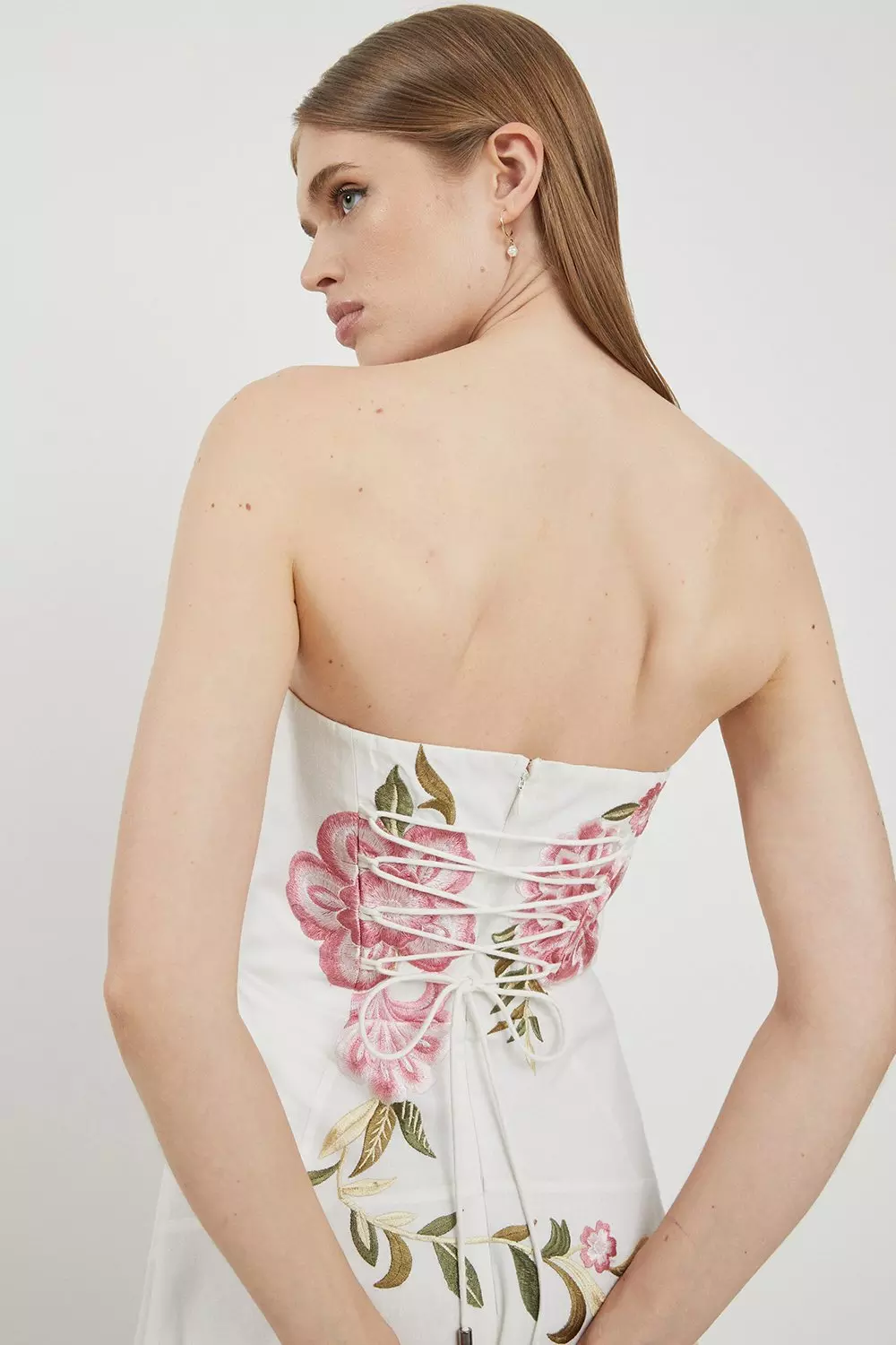 Lydia Millen Linen Embroidery Off The Shoulder Prom | Karen