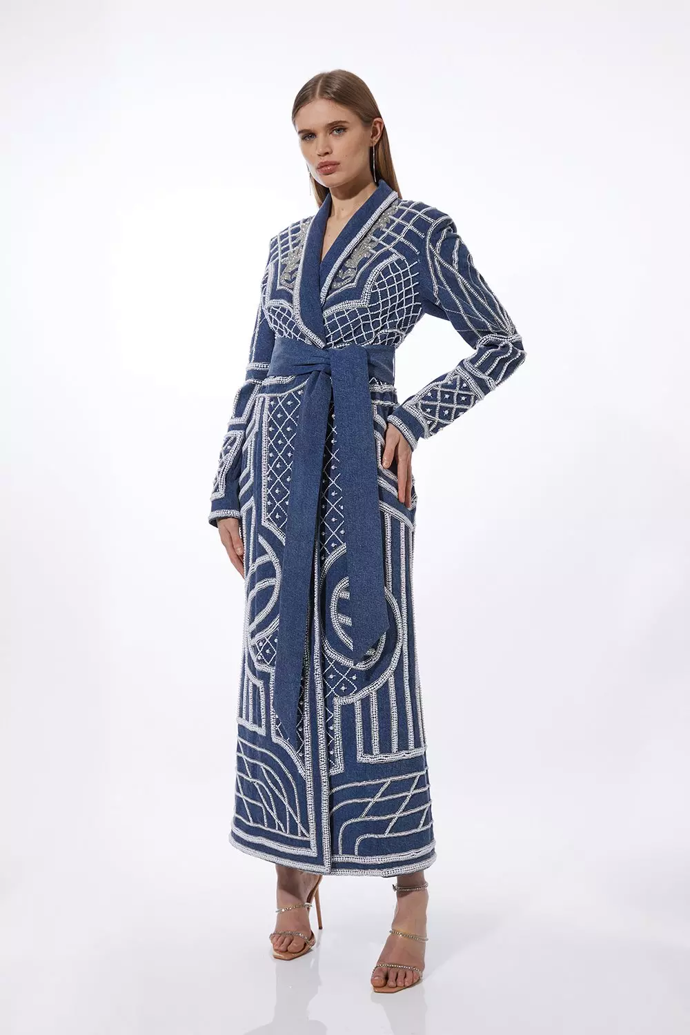 【Karen Millen】メタリック ジョーゼット ホルターマキシ ☆Karen Millen☆メタリックジョーゼットホルターマキシドレス