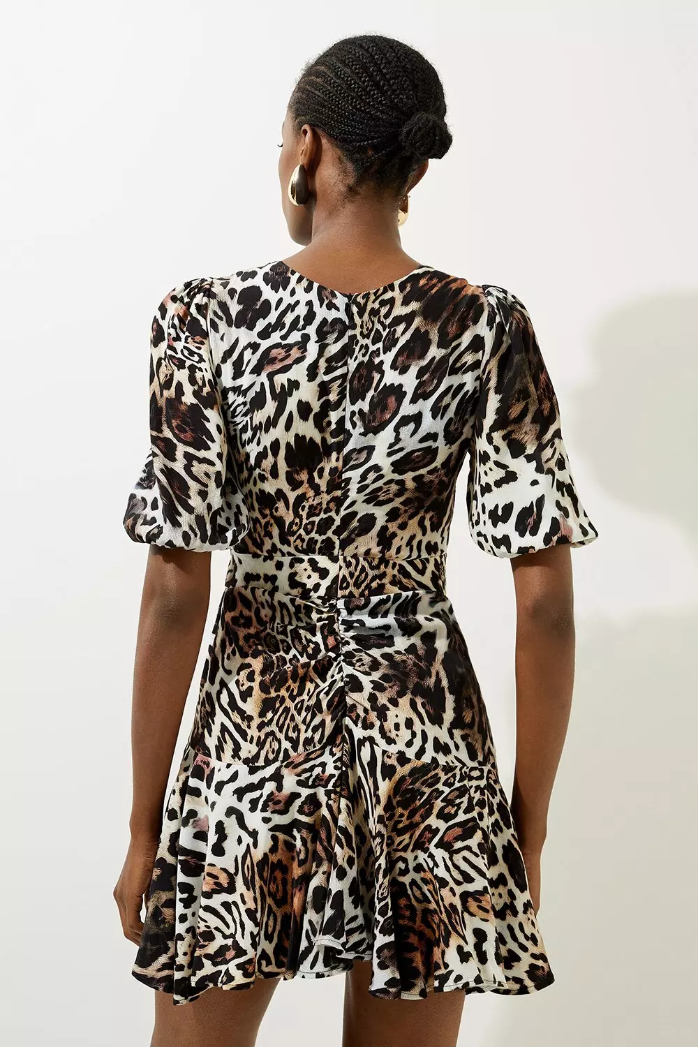 Leopard shops print wrap over dress