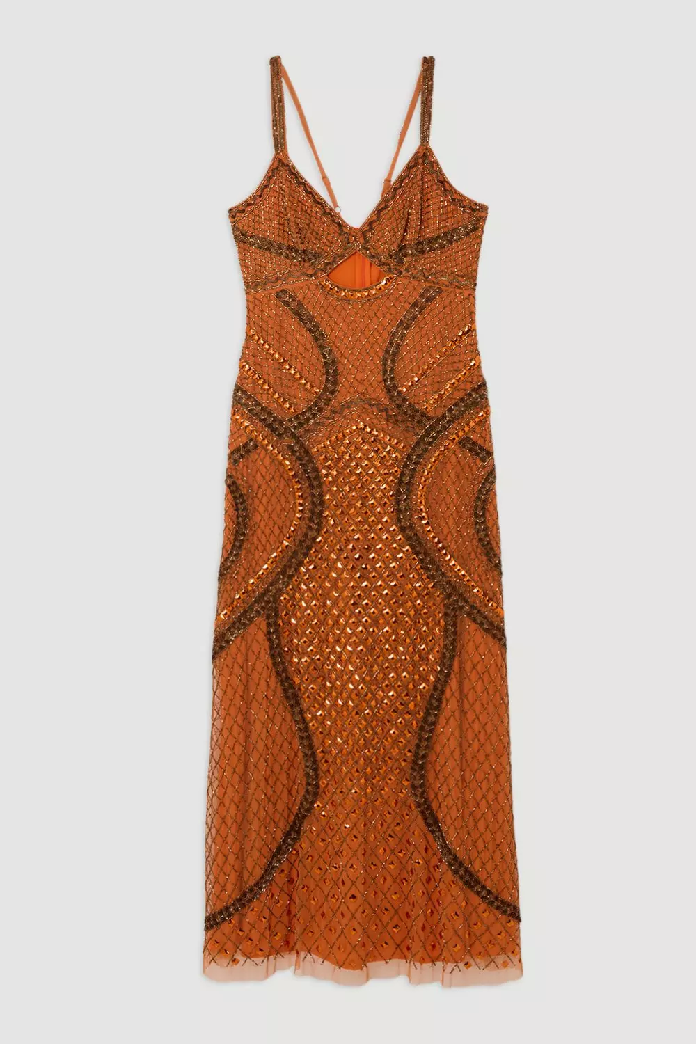 Cut Out Detail Embellished Beaded Woven Maxi Dress | Karen