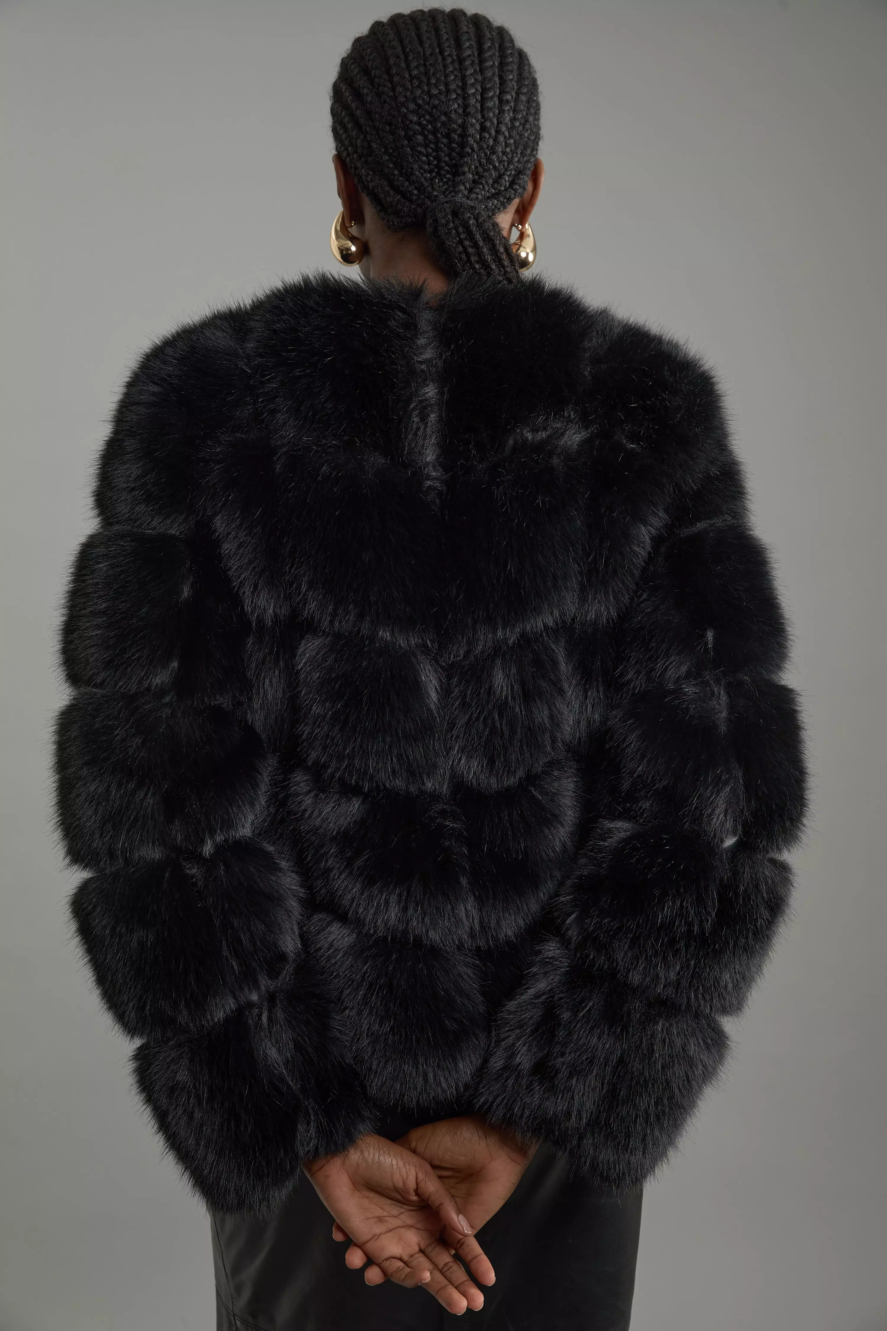 LEINWANDE ラインヴァンド 0221030206 Mama's Faux-fur Jacket ブラウン ブラック F ジャケット アクリル  レディース 中古