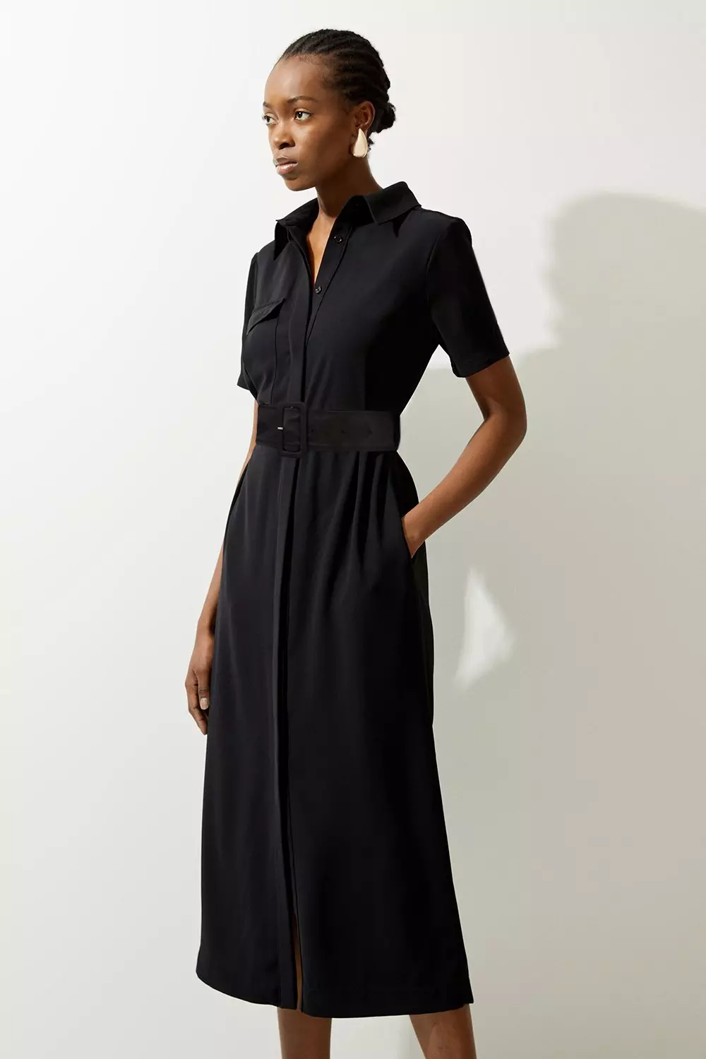 Black shirt dress best sale