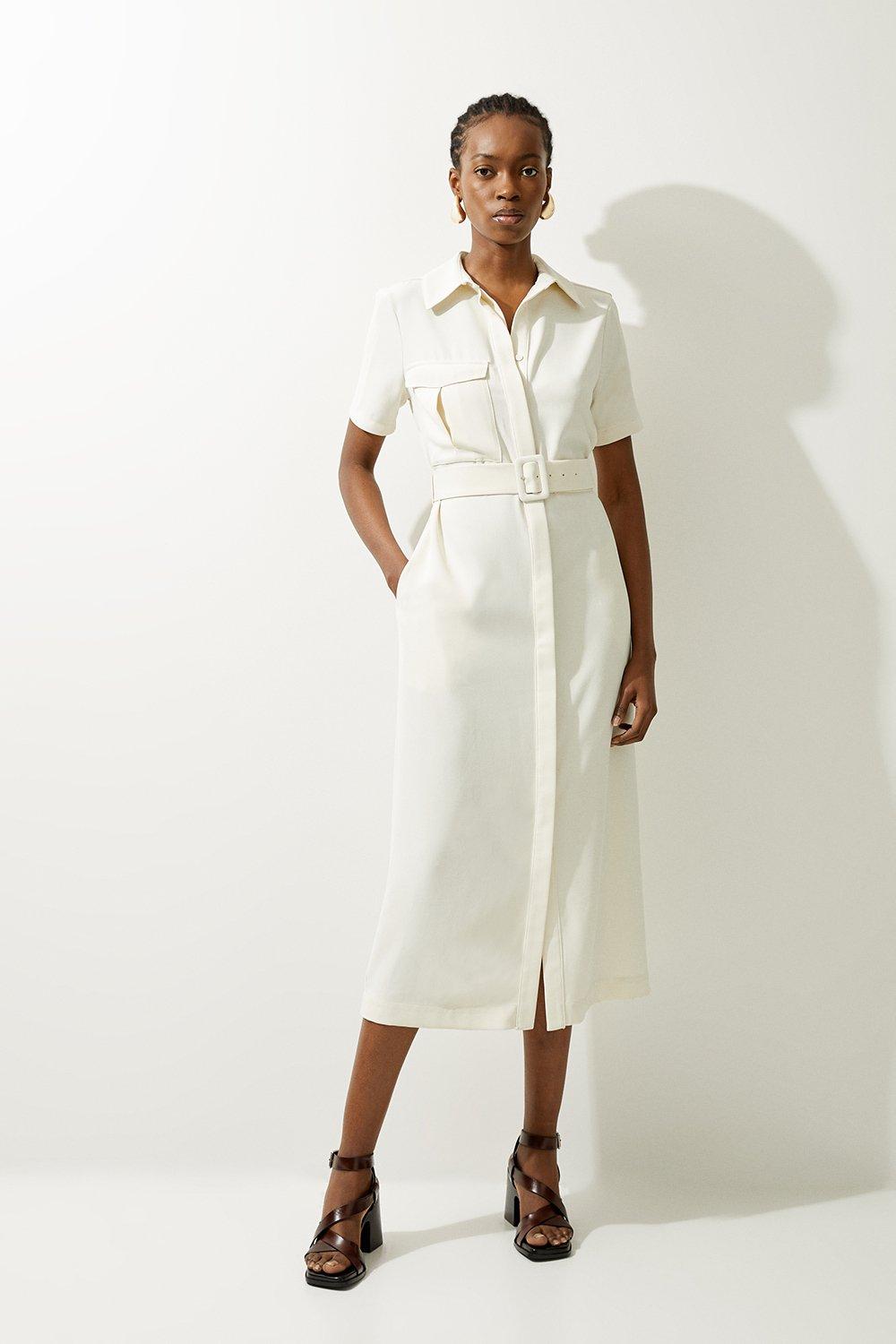 White Shirt Dresses Long White Shirt Dresses Karen Millen