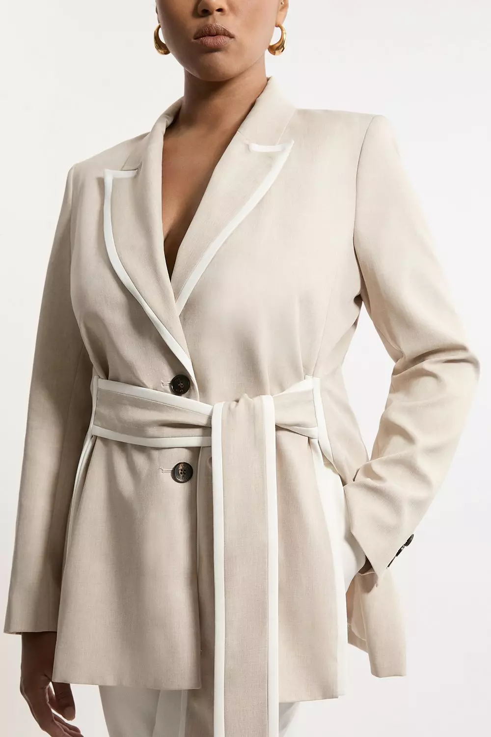 Plus size tan blazer best sale