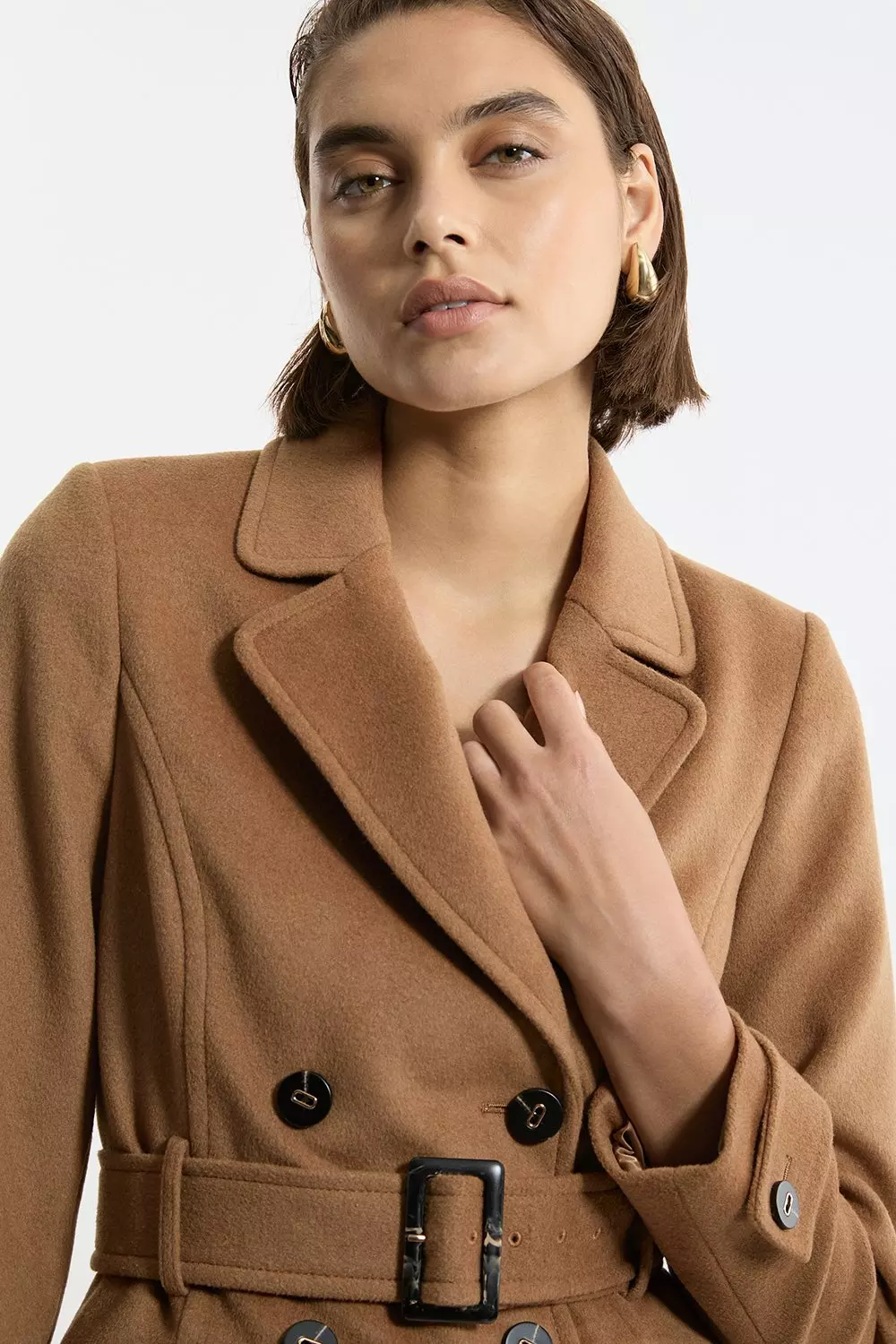 Petite wrap wool coat best sale